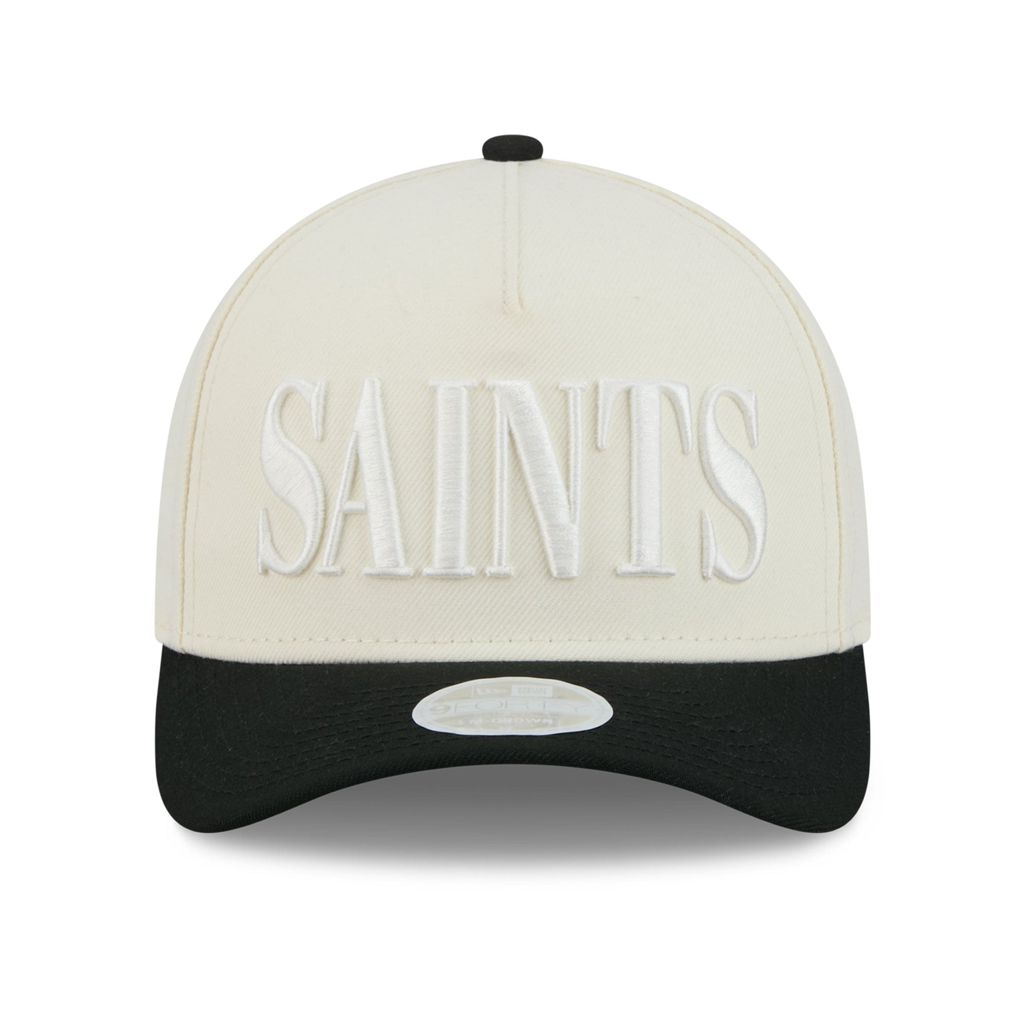 Women's New Era Cream/Black New Orleans Saints Tonal A-Frame 9FORTY Adjustable Hat