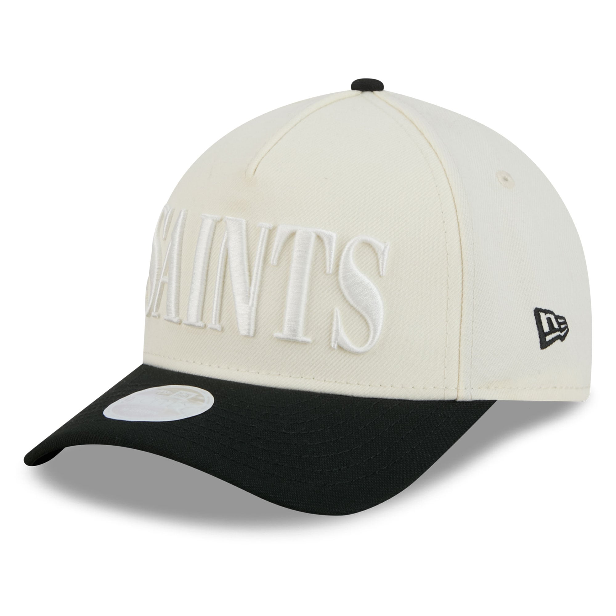 Women's New Era Cream/Black New Orleans Saints Tonal A-Frame 9FORTY Adjustable Hat