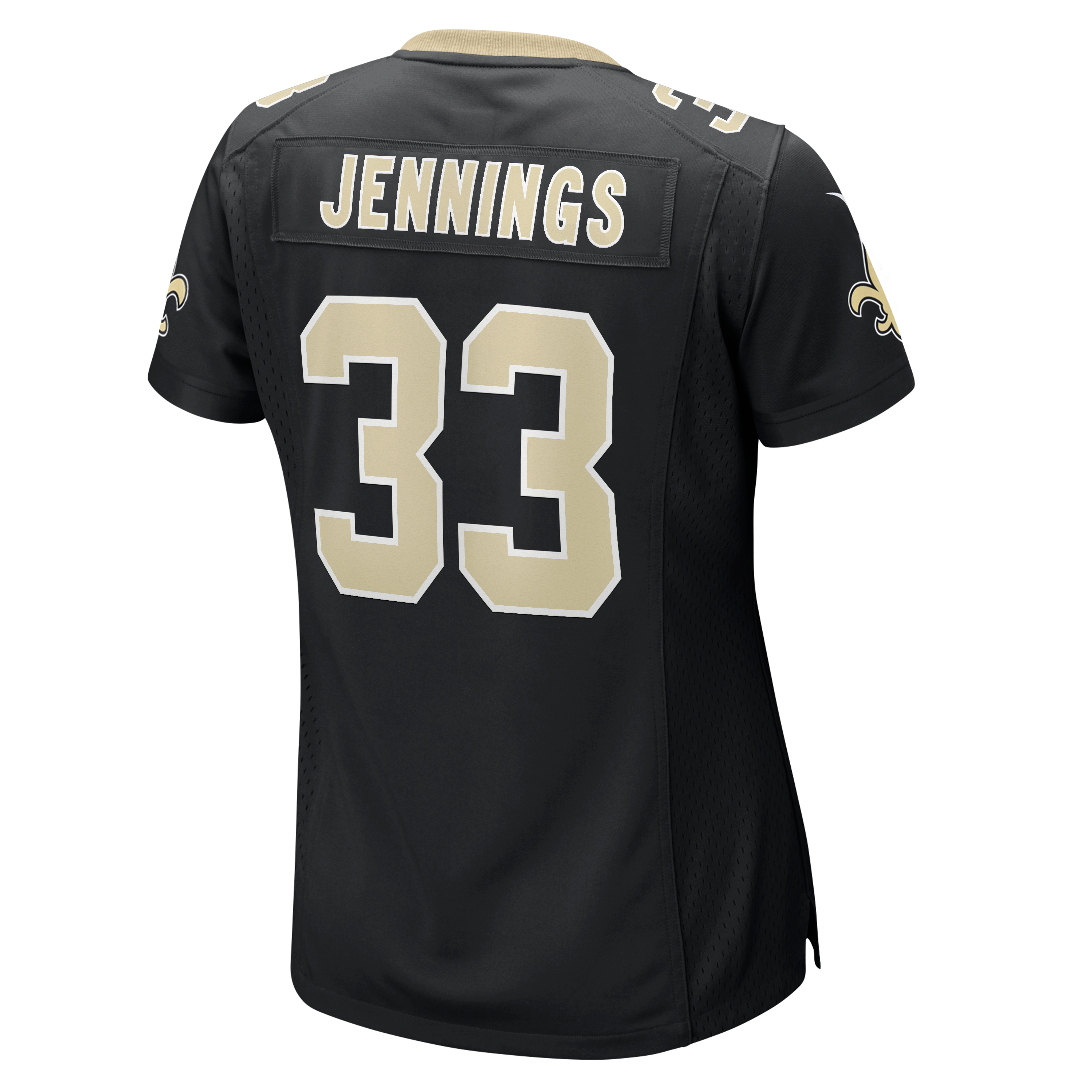 Maillot de match Nike Anfernee Jennings noir pour femme, équipe des Saints la Nouvelle-Orléans
