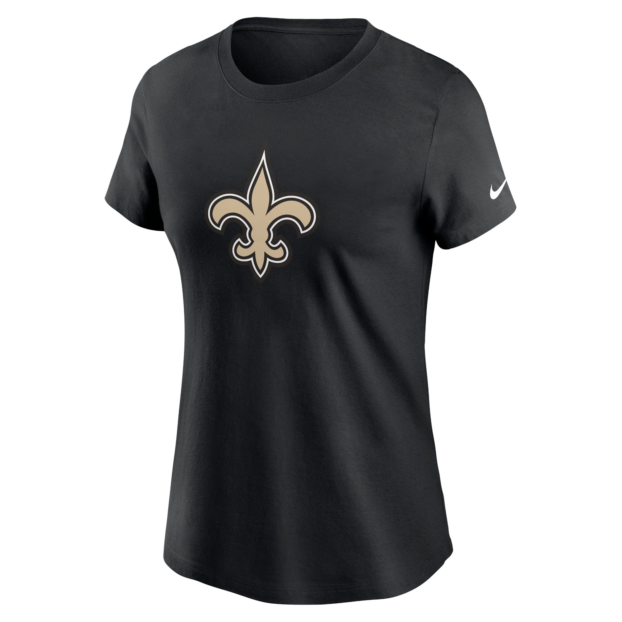 T-shirt Nike noir pour femme avec logo principal des Saints de la Nouvelle-Orléans