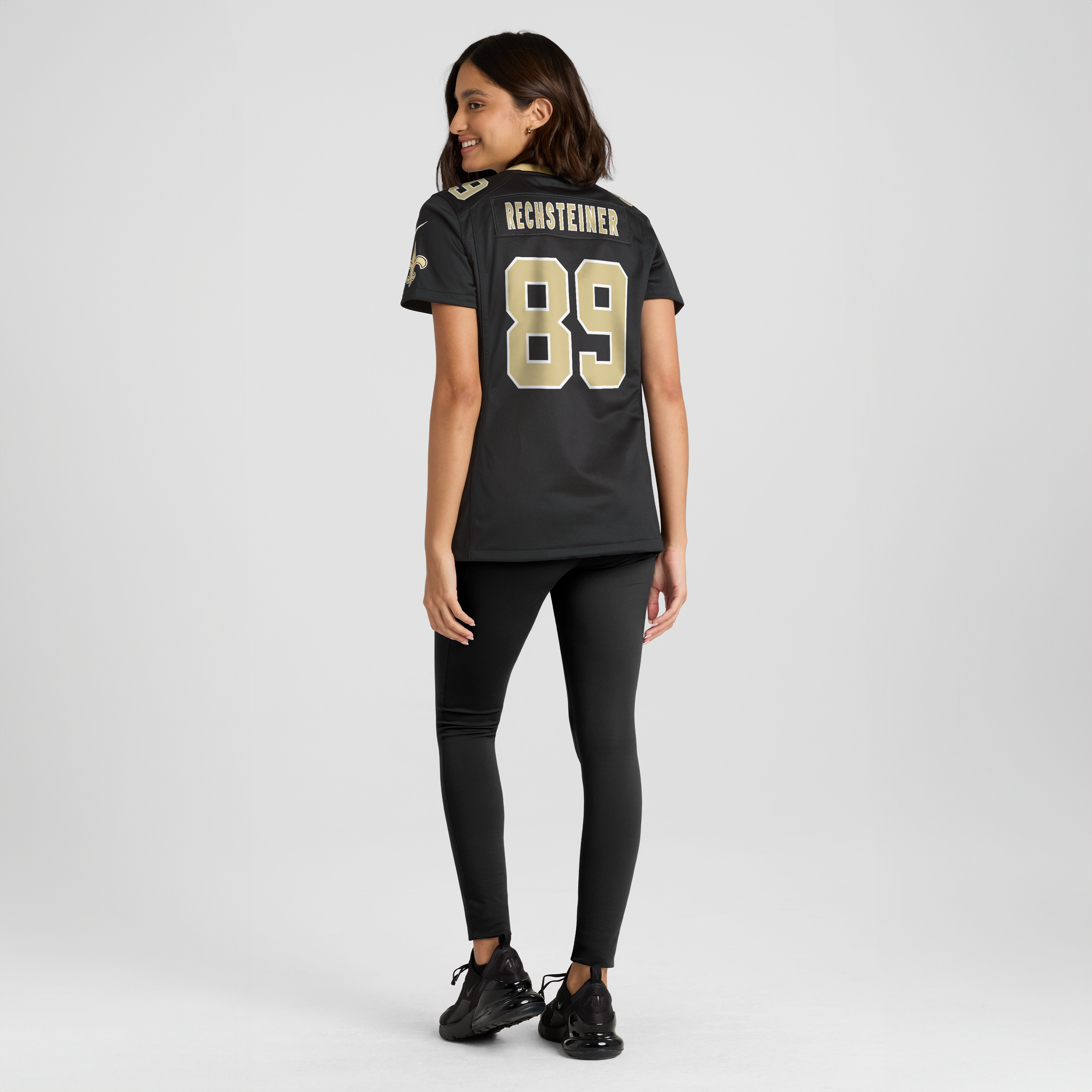Women's Nike Brock Rechsteiner Black New Orleans Saints Team Game Jersey