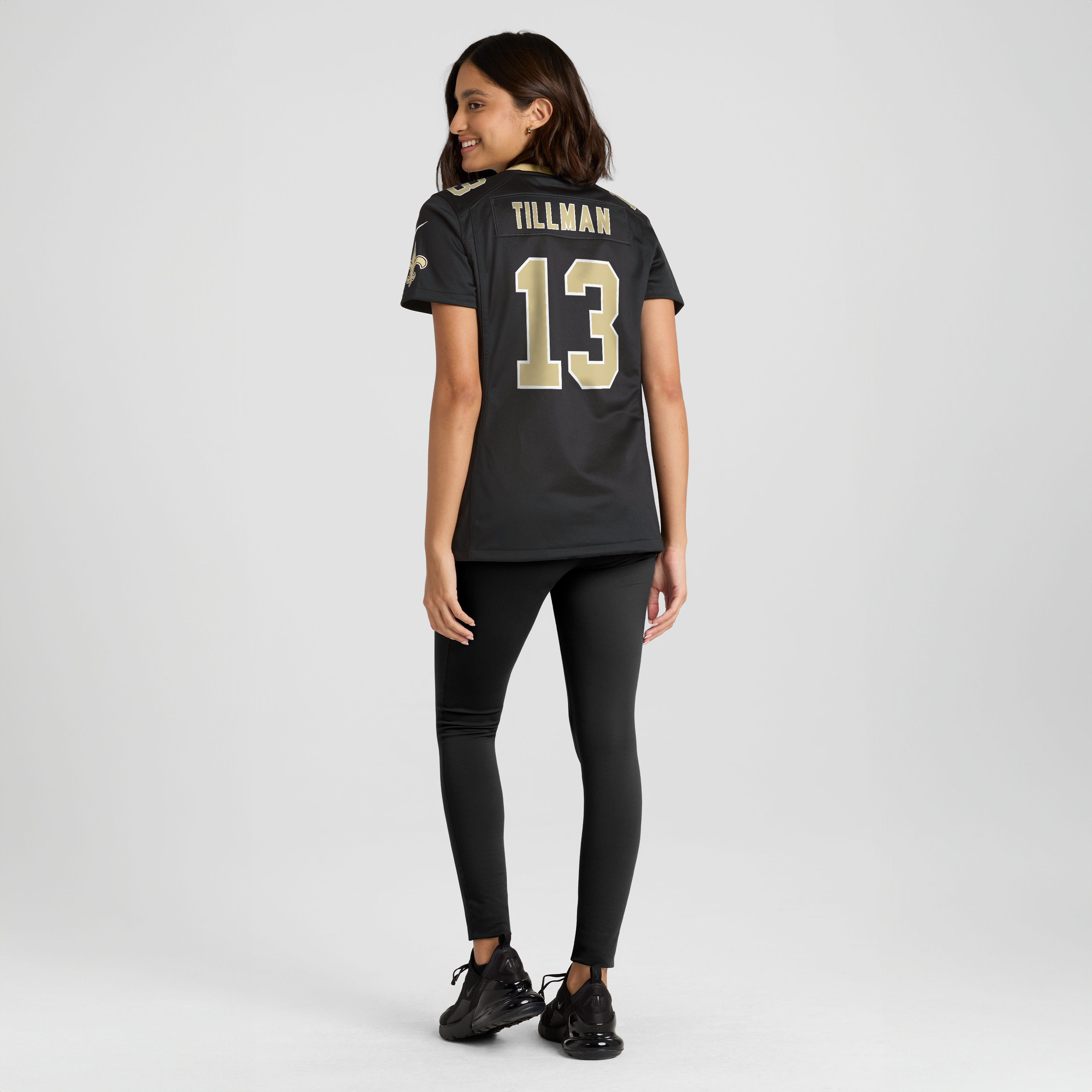 Maillot de match Nike Cedric Tillman noir pour femme, équipe des Saints la Nouvelle-Orléans