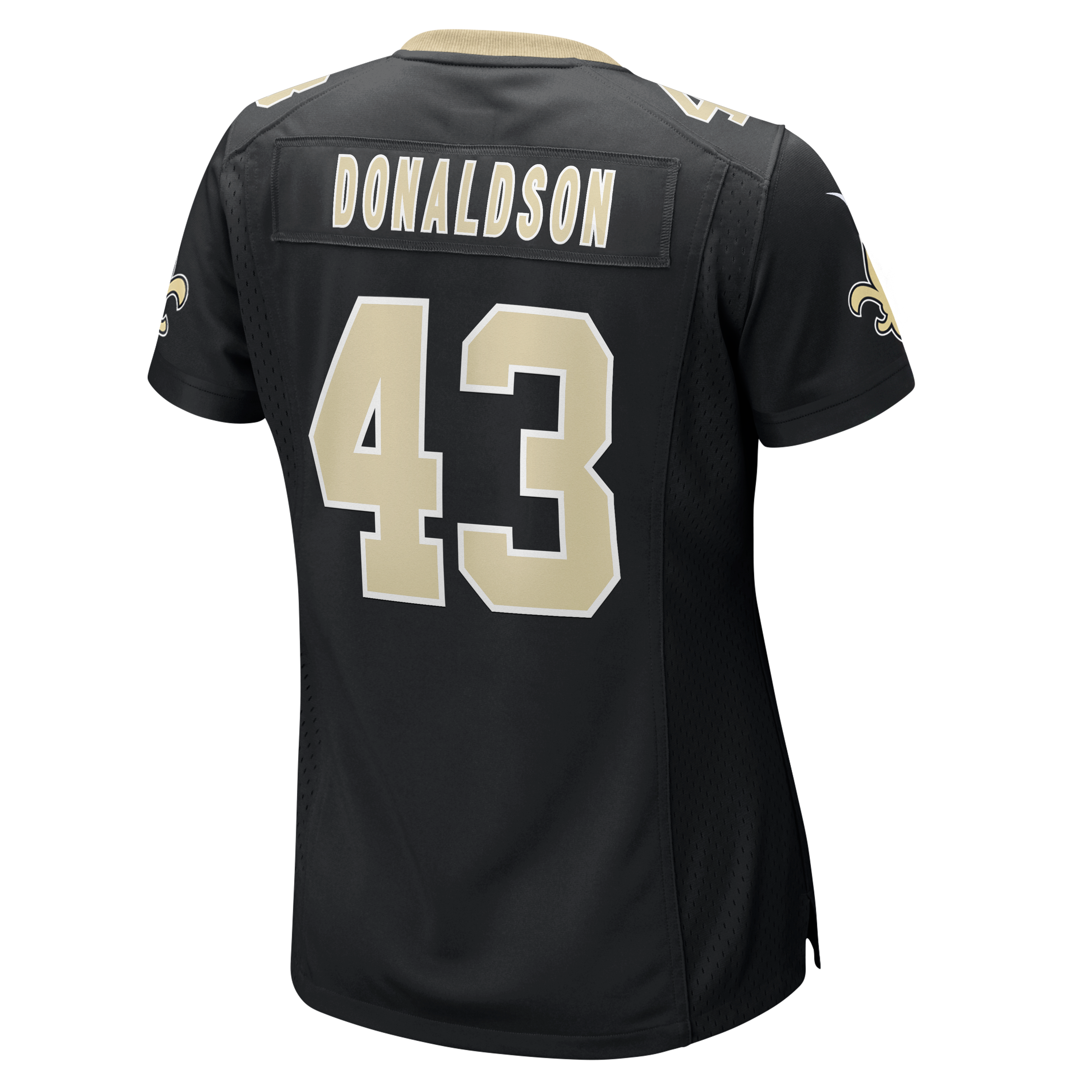 Maillot de match Nike CJ Donaldson noir pour femme, équipe des Saints la Nouvelle-Orléans