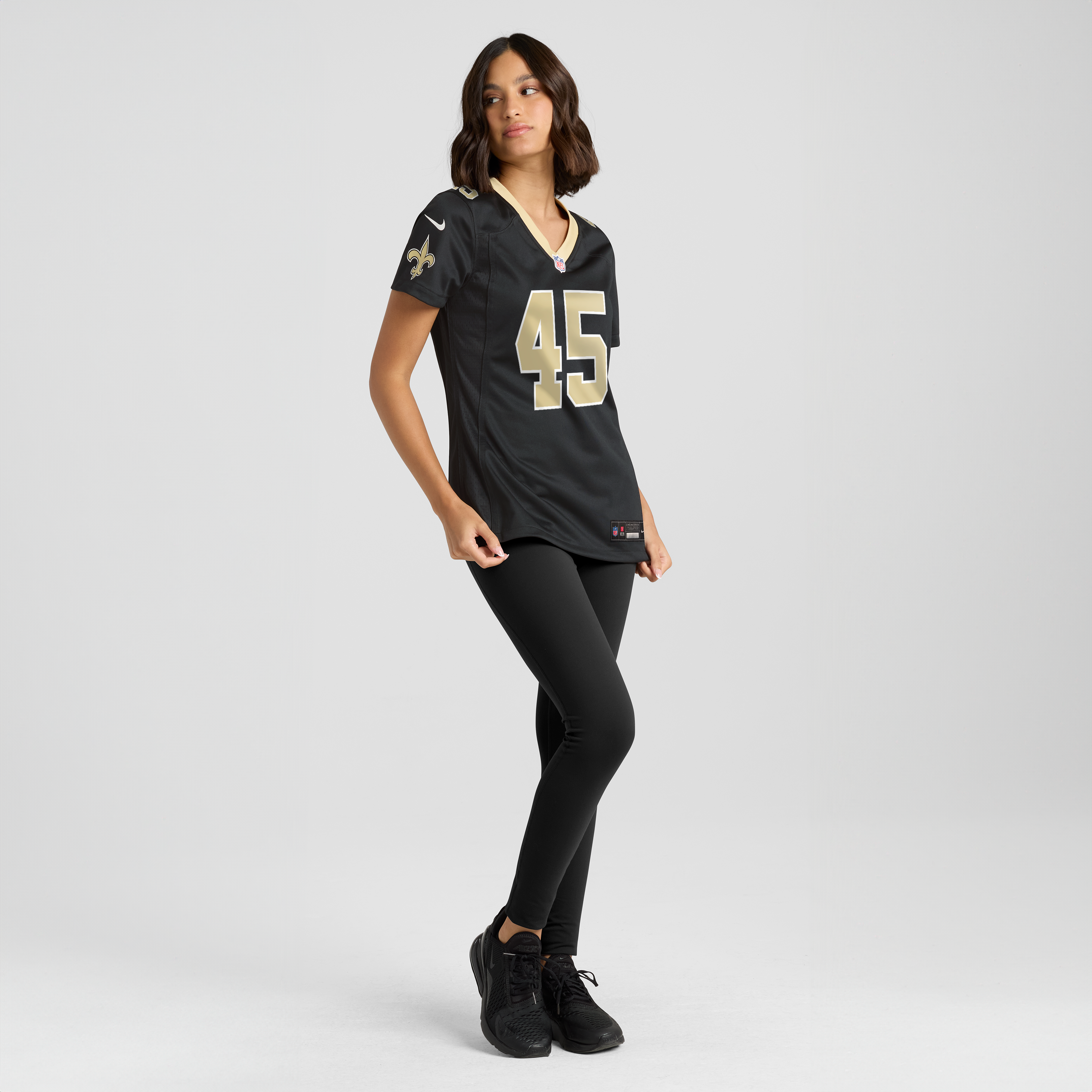 Women's Nike David Long Jr Black New Orleans Saints Team Game Jersey