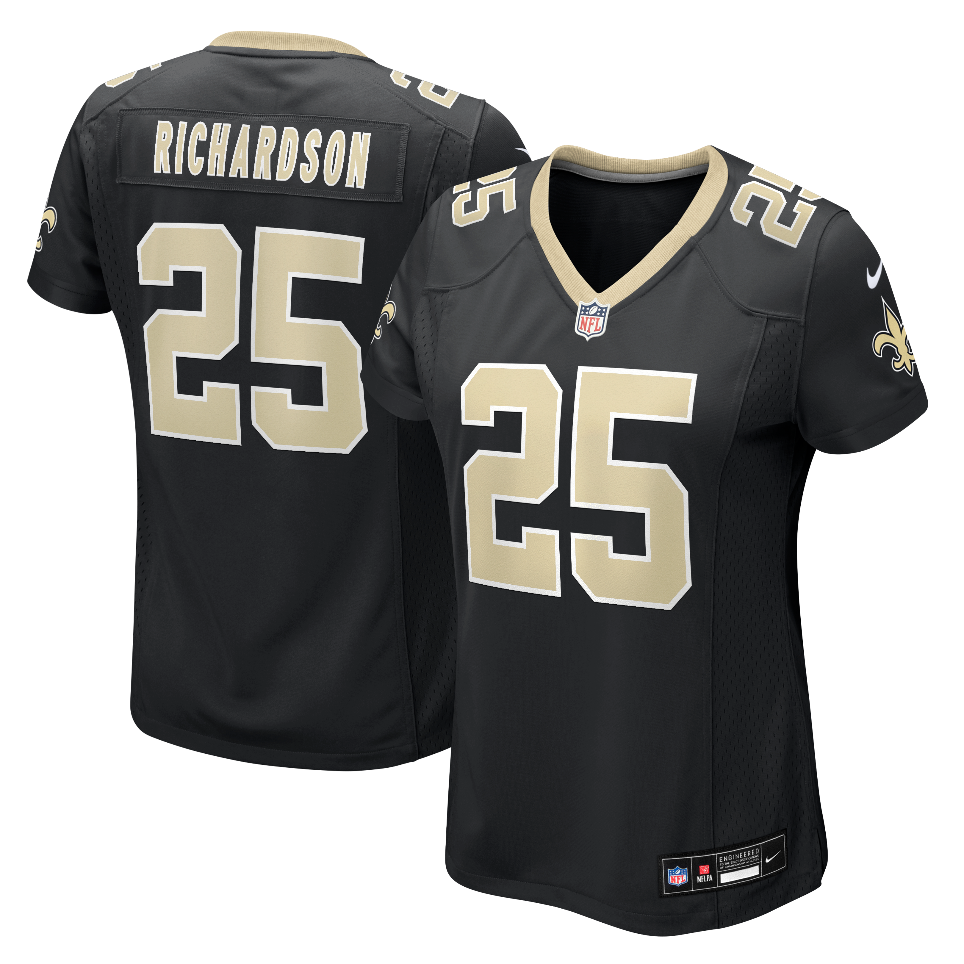 Women's Nike Decamerion Richardson Black New Orleans Saints Team Game Jersey