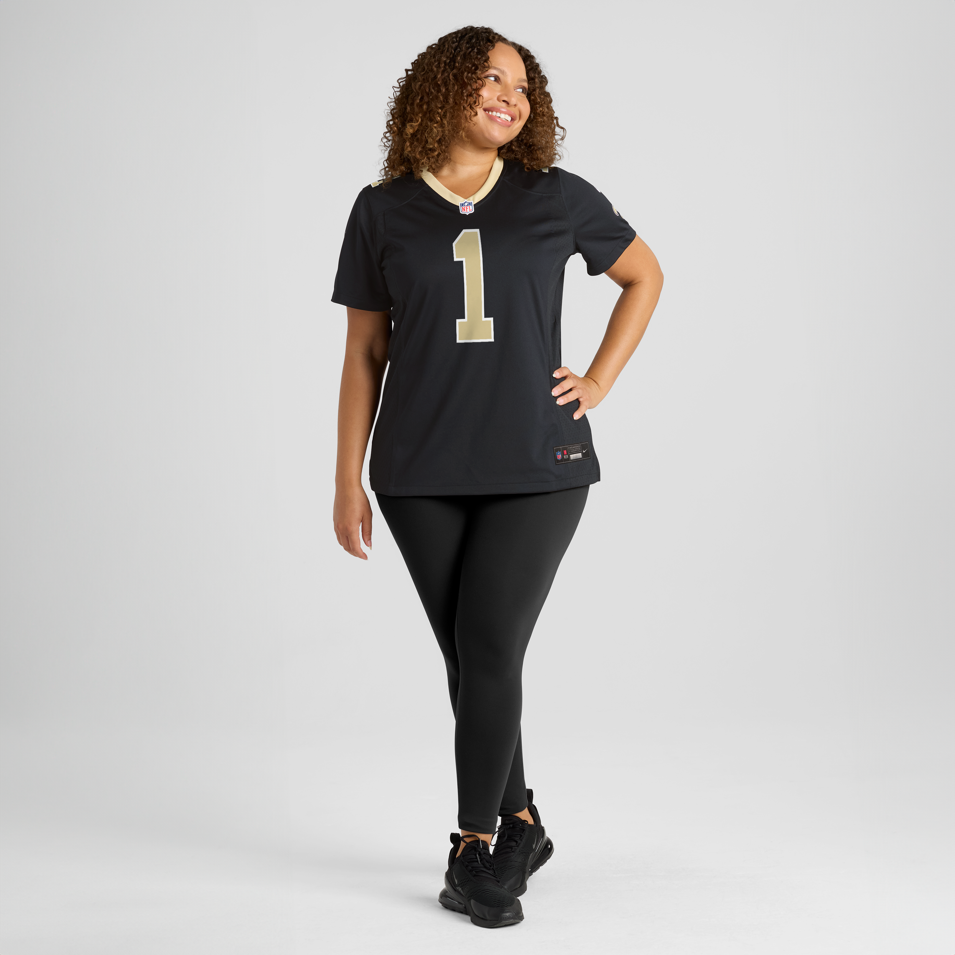 Maillot de match Nike Ga’Quincy McKinstry noir pour femme, New Orleans Saints