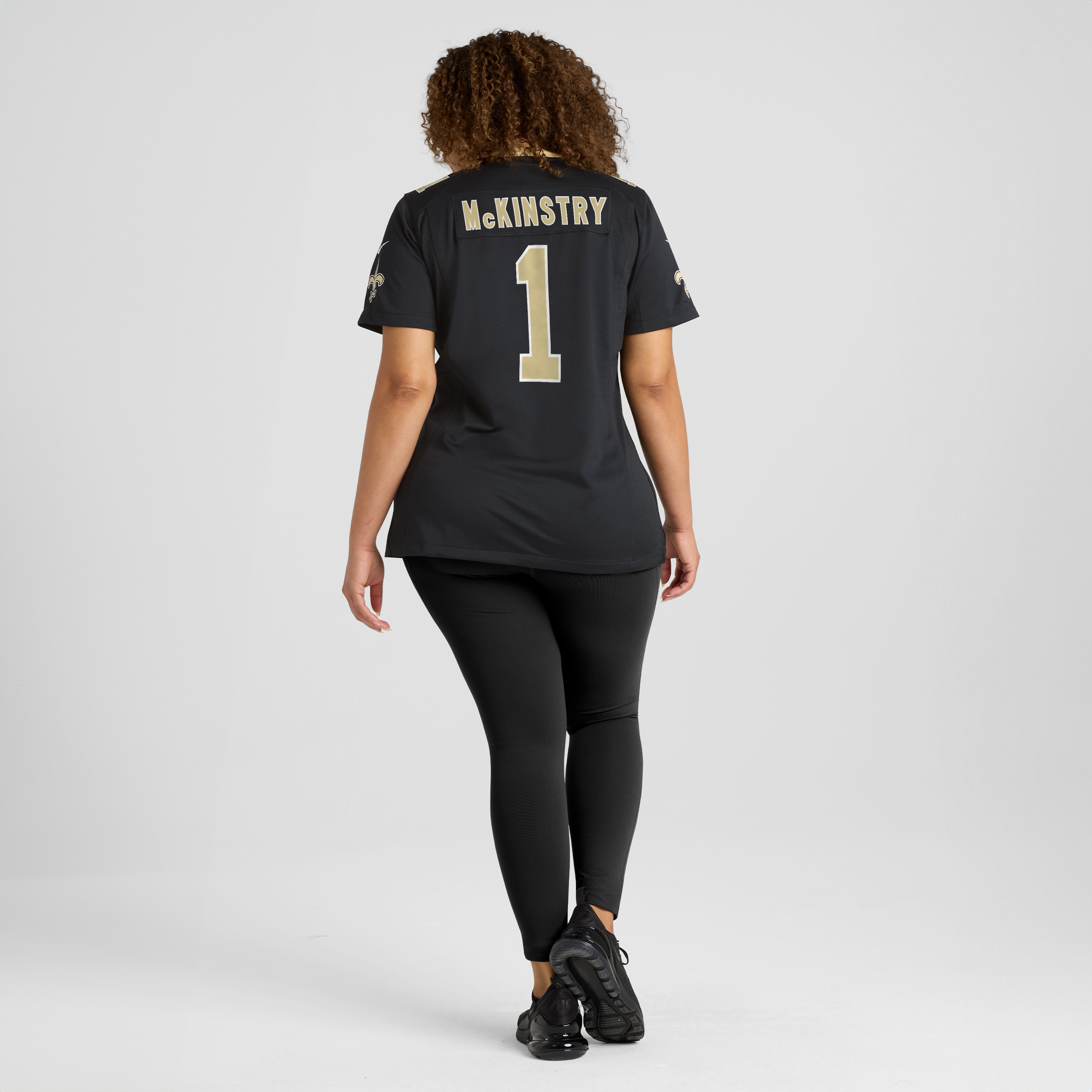Maillot de match Nike Ga’Quincy McKinstry noir pour femme, New Orleans Saints