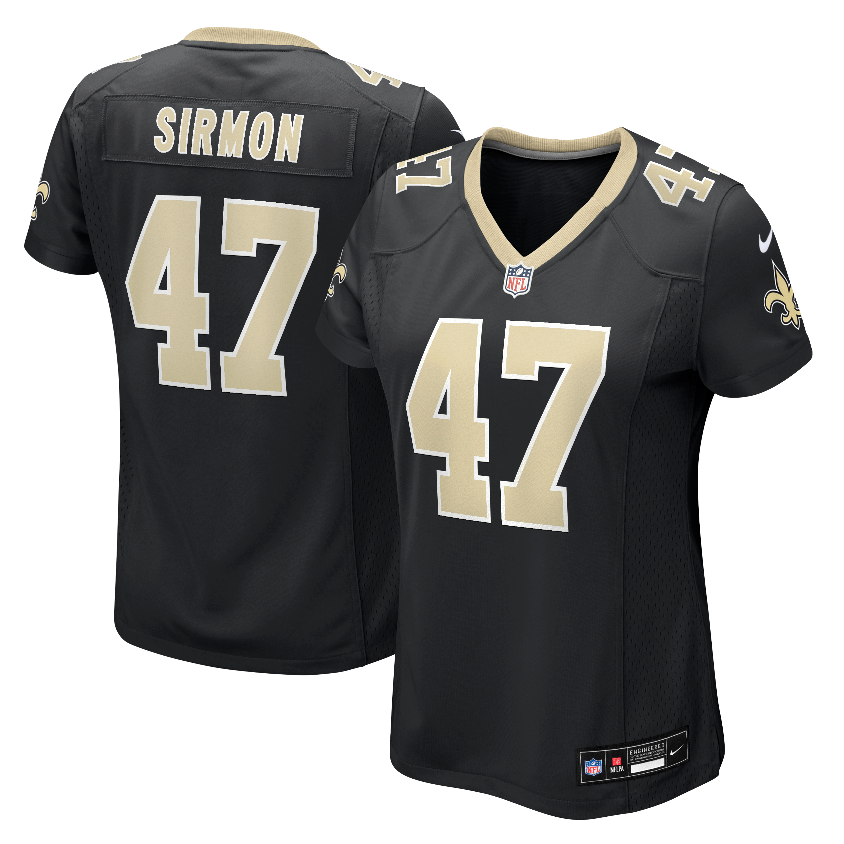 Women's Nike Jackson Sirmon Black New Orleans Saints Team Game Jersey
