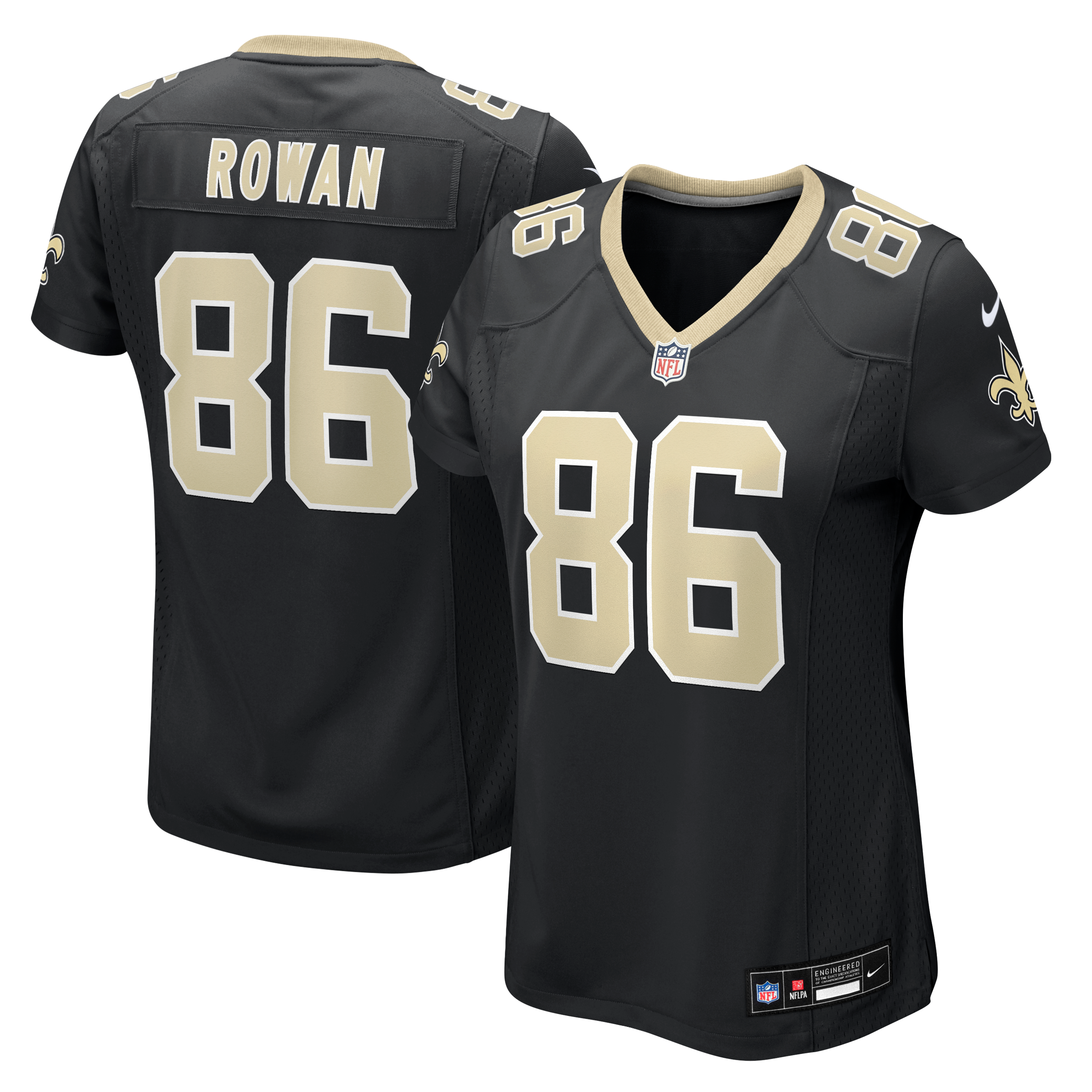 Women's Nike Kyrese Rowan Black New Orleans Saints Team Game Jersey