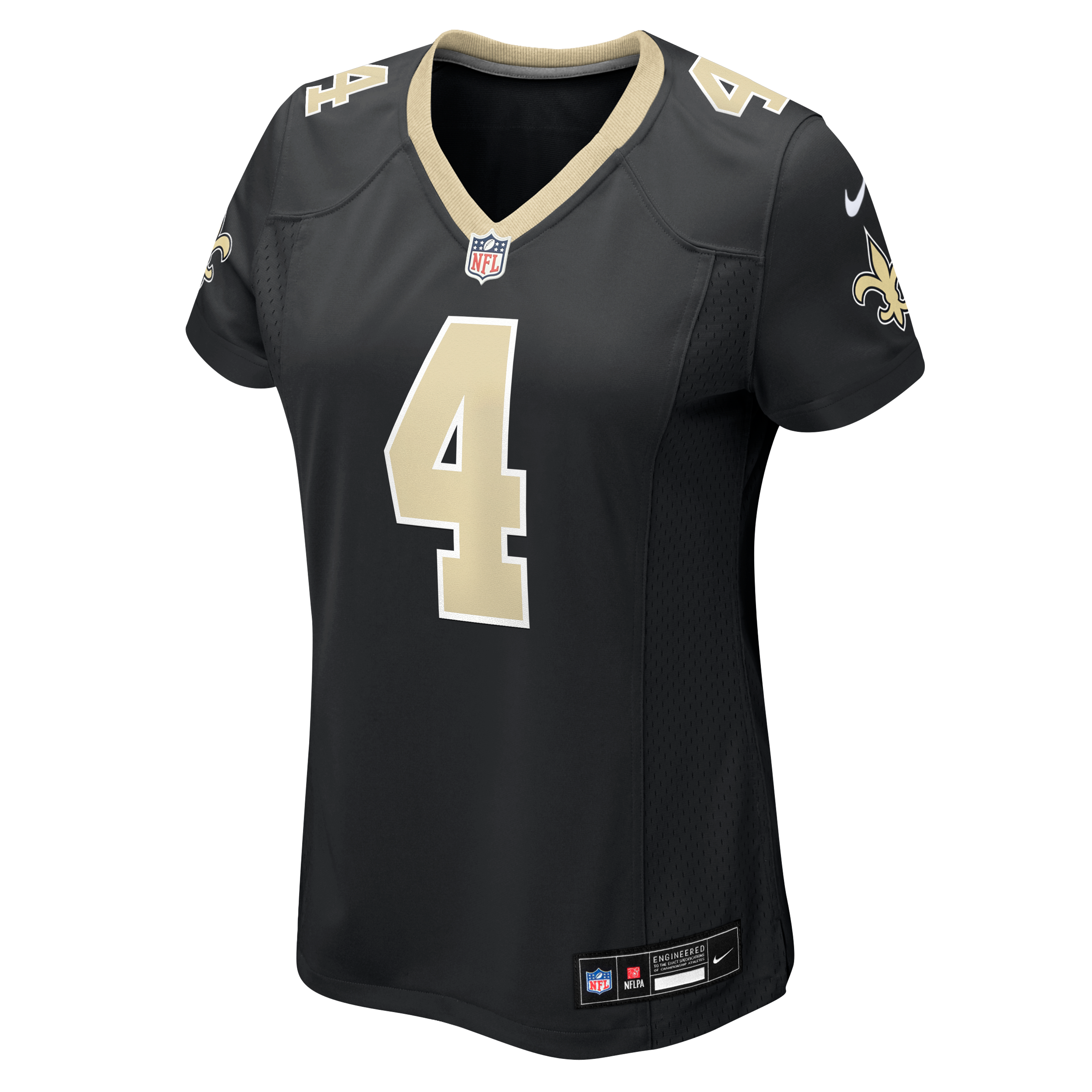 Maillot de match Nike Oscar Delp noir pour femme, équipe des Saints la Nouvelle-Orléans