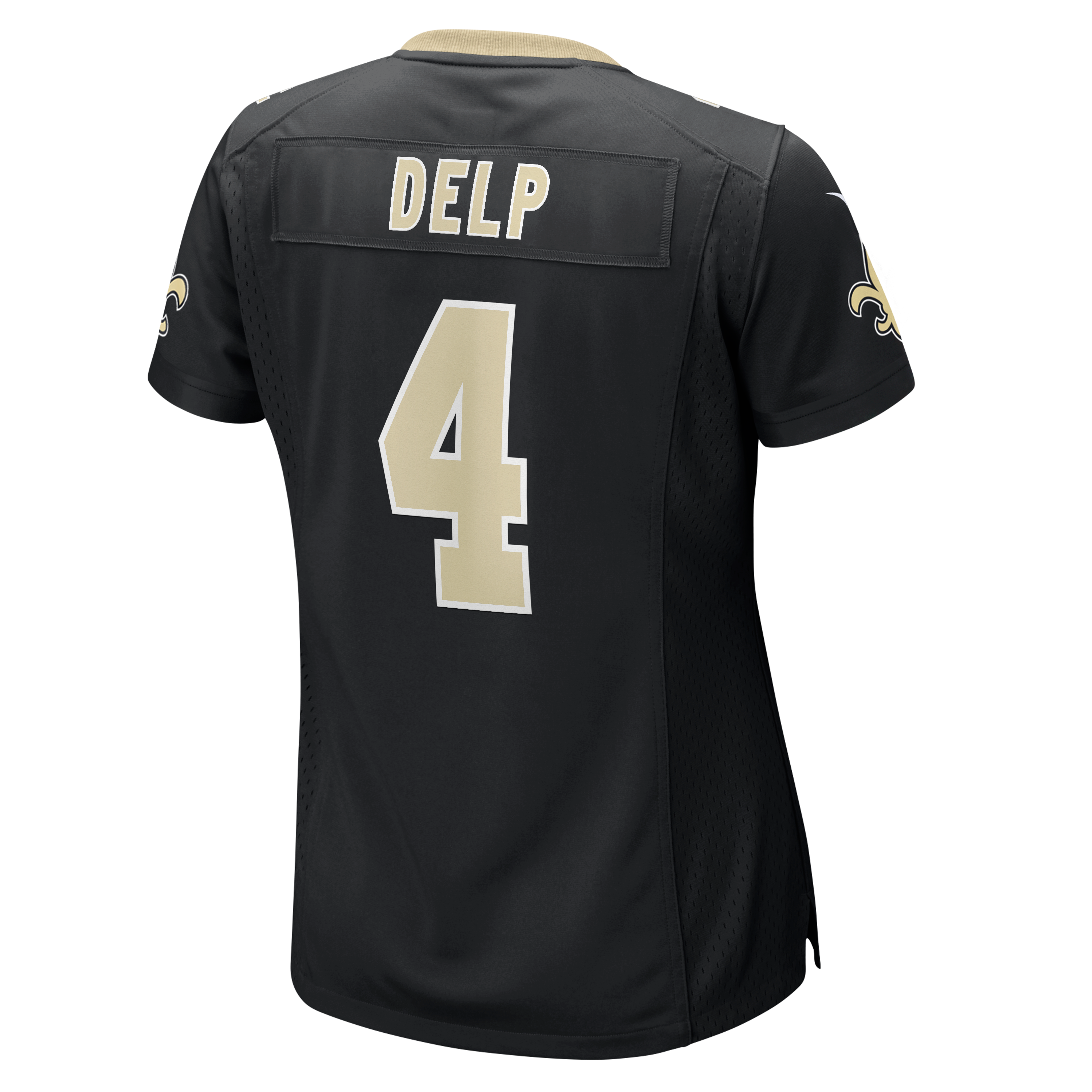 Maillot de match Nike Oscar Delp noir pour femme, équipe des Saints la Nouvelle-Orléans