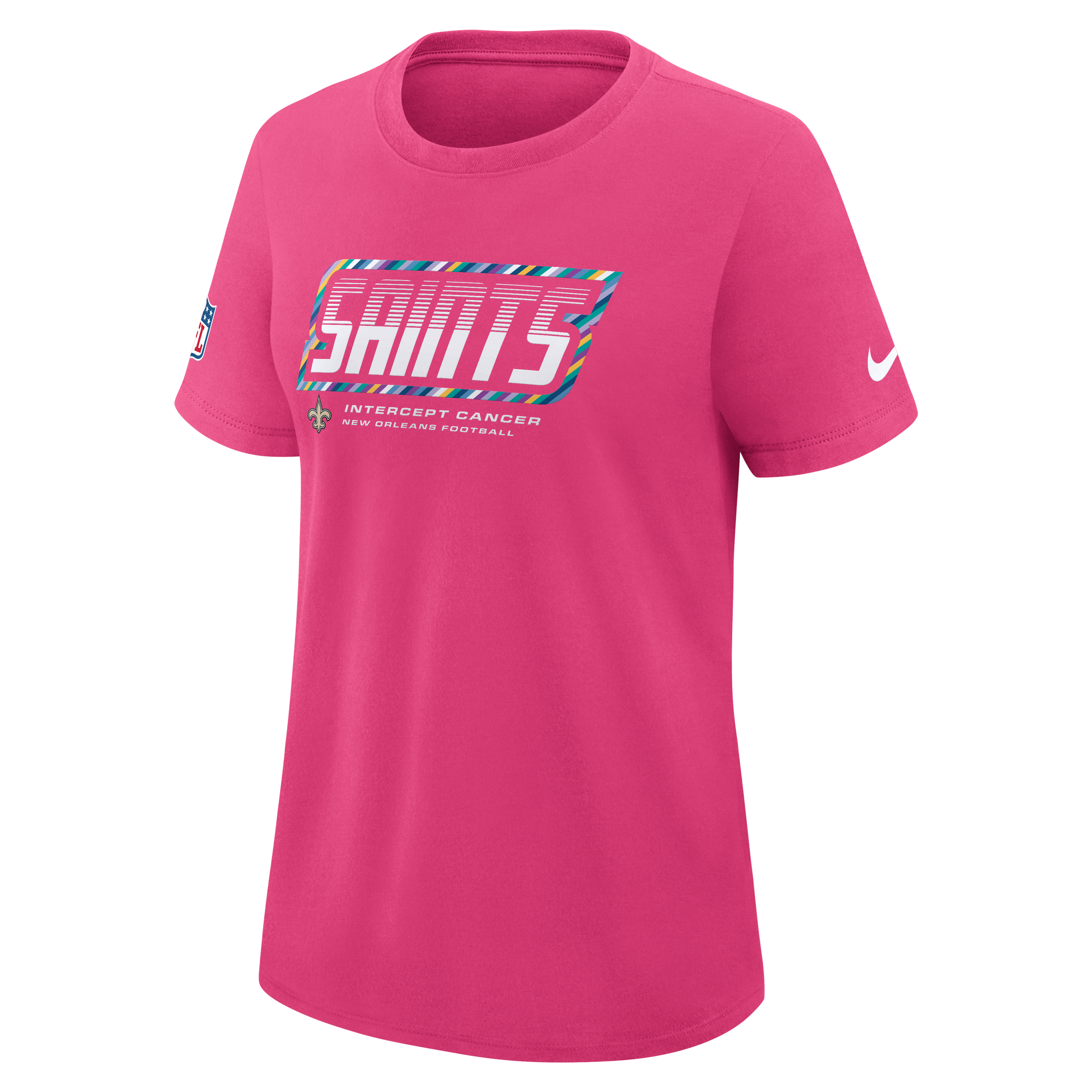Women's Nike Pink New Orleans Saints 2026 NFL Crucial Catch Tri-Blend Dri-FIT T-Shirt