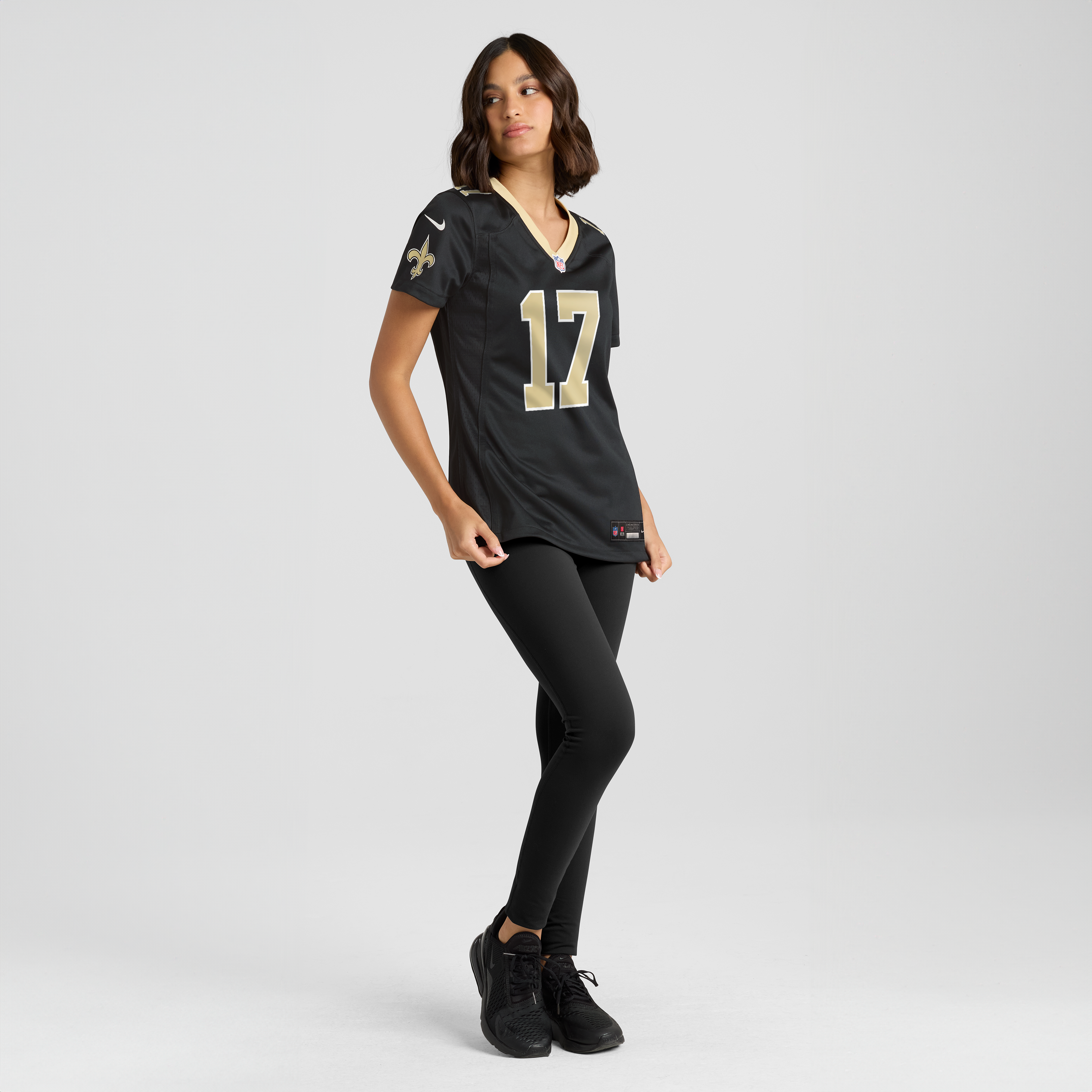 Maillot de match Nike Ryan Wright noir pour femme, équipe des Saints la Nouvelle-Orléans