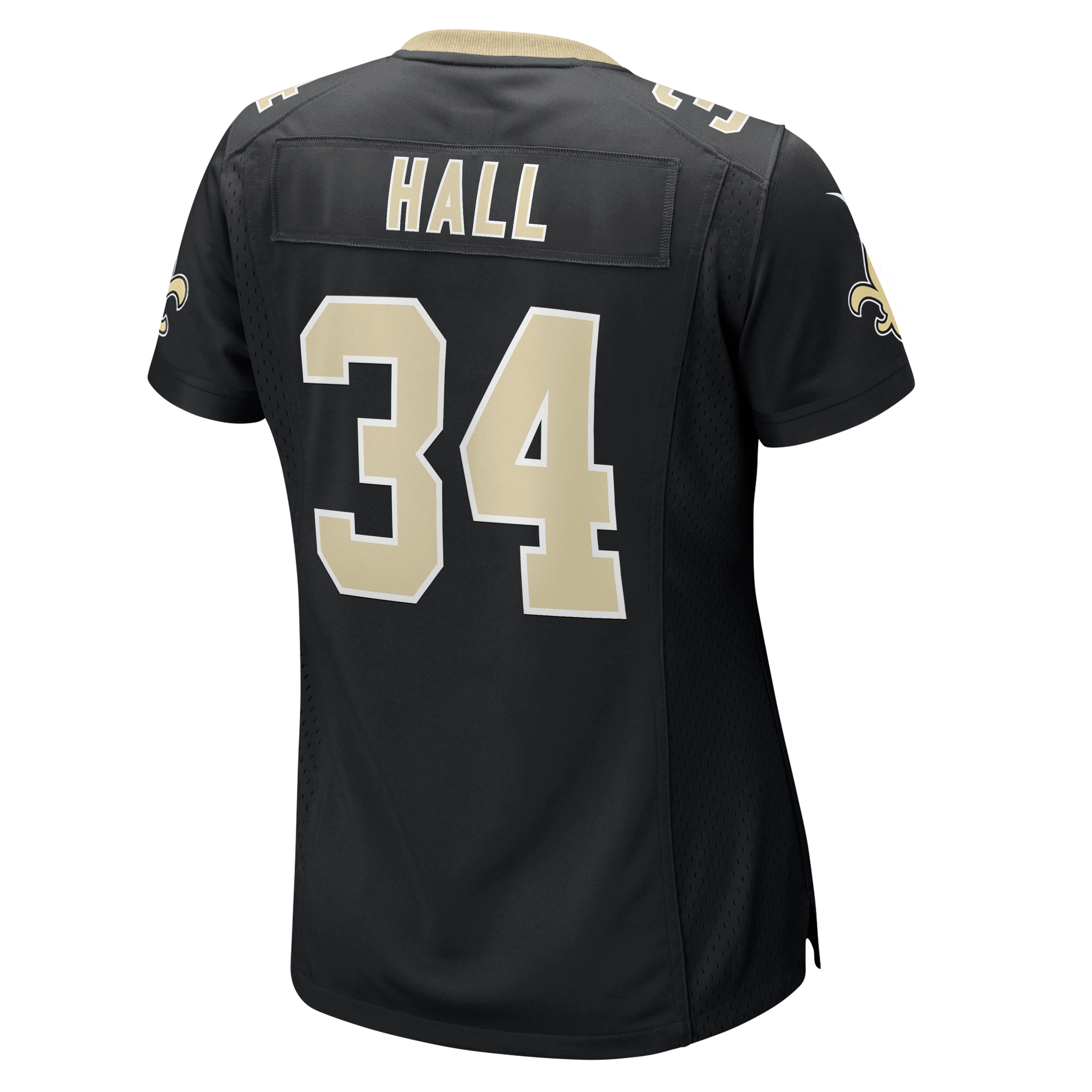 Maillot de match Nike TJ Hall noir pour femme, équipe des Saints la Nouvelle-Orléans