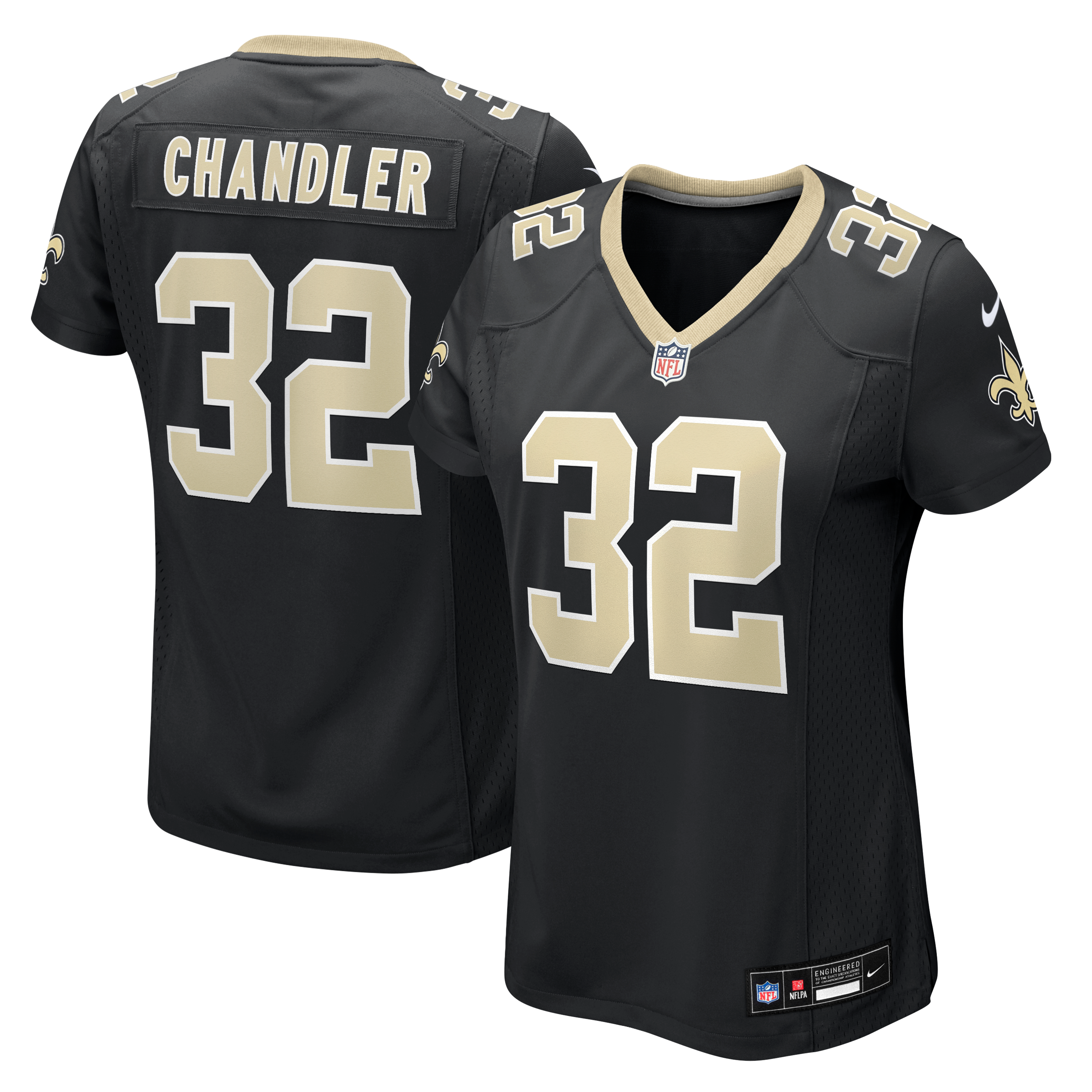 Maillot de match Nike Ty Chandler noir pour femme, équipe des Saints la Nouvelle-Orléans