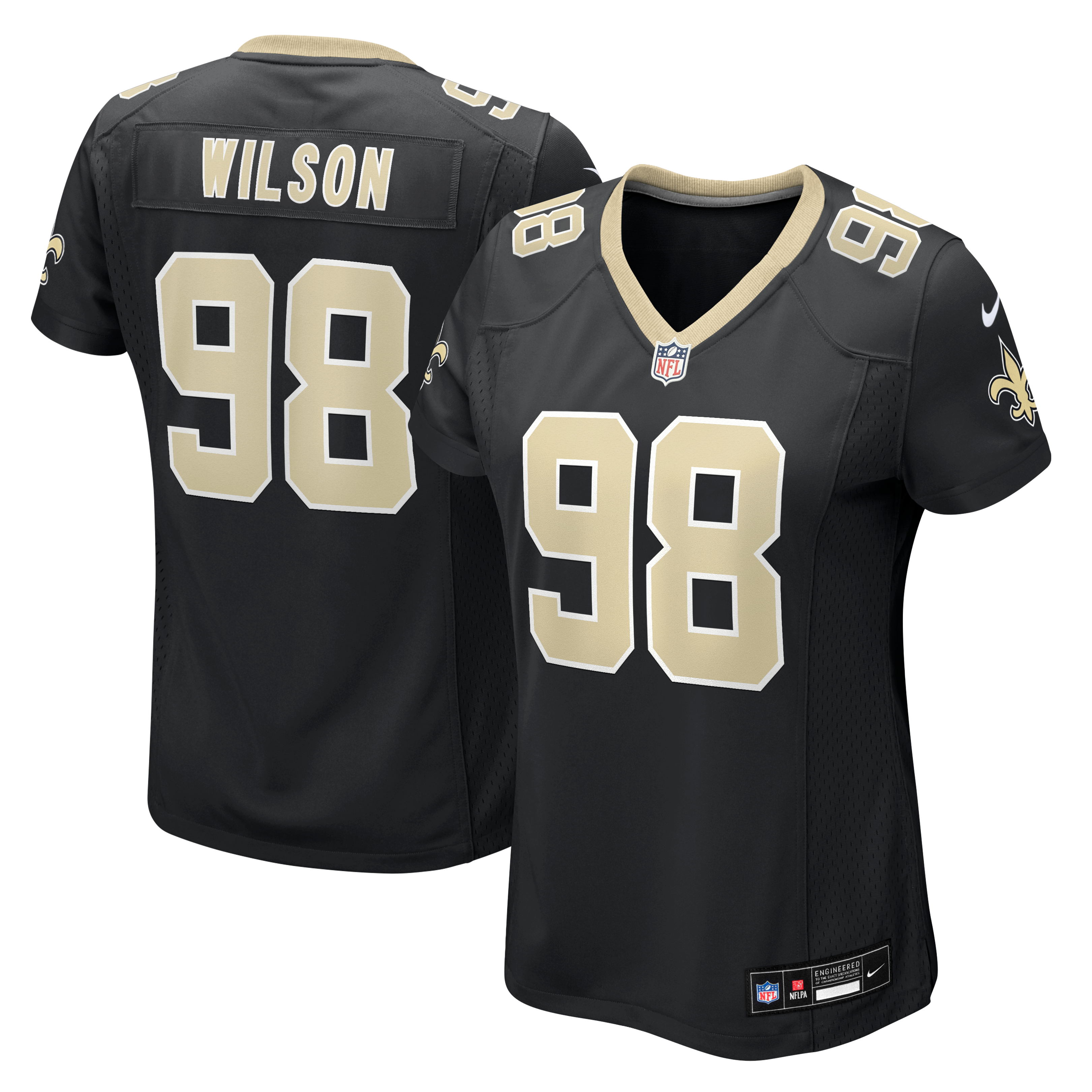 Women's Nike Tyree Wilson Black New Orleans Saints Team Game Jersey