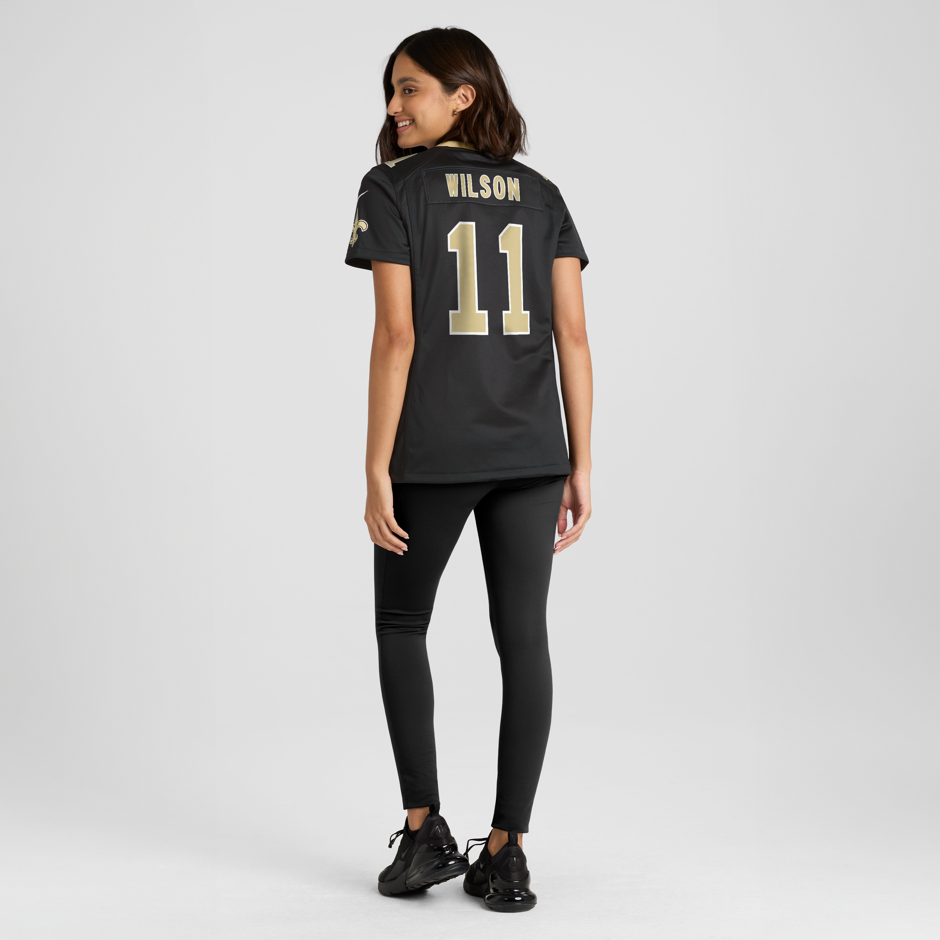 Women's Nike Zach Wilson Black New Orleans Saints Team Game Jersey