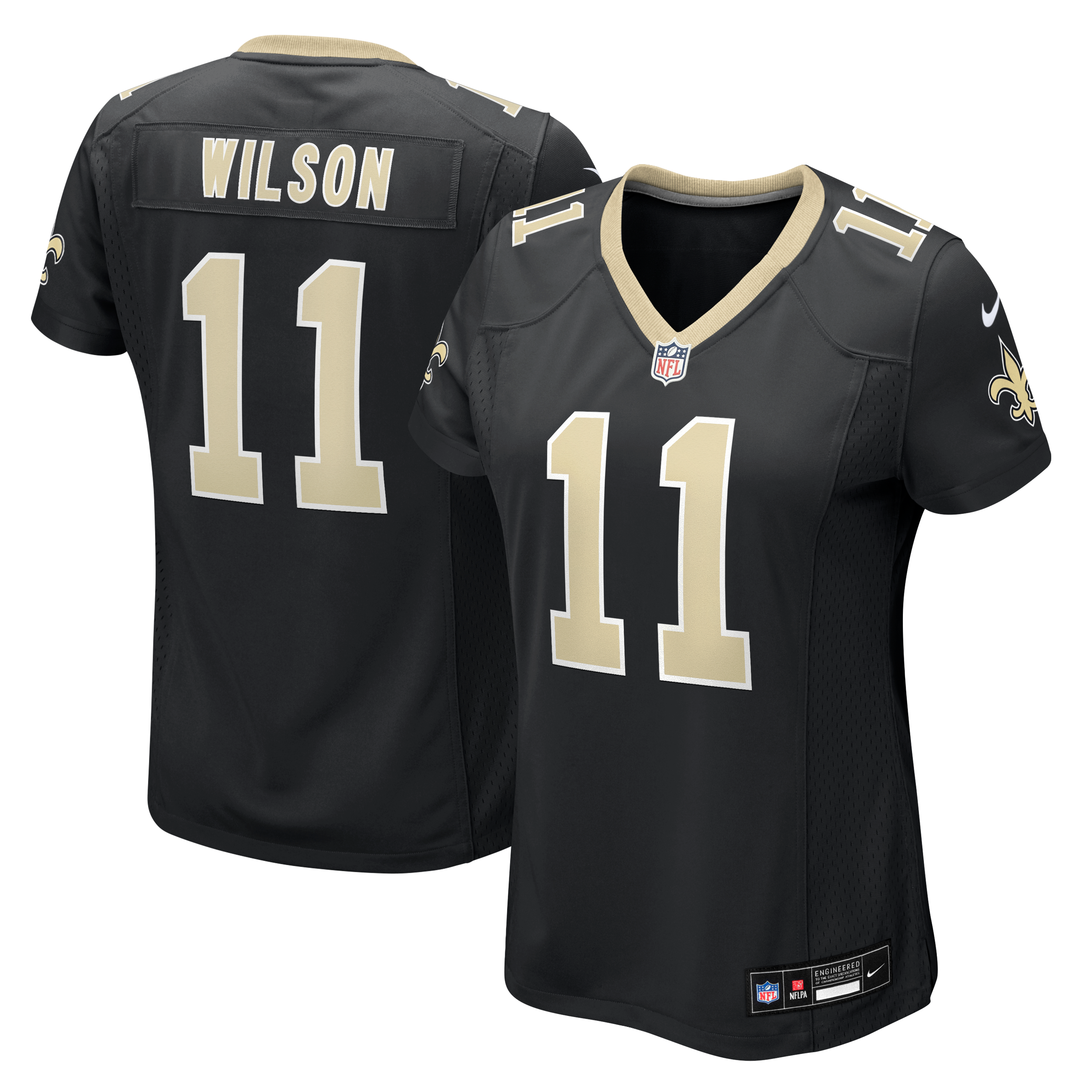 Women's Nike Zach Wilson Black New Orleans Saints Team Game Jersey