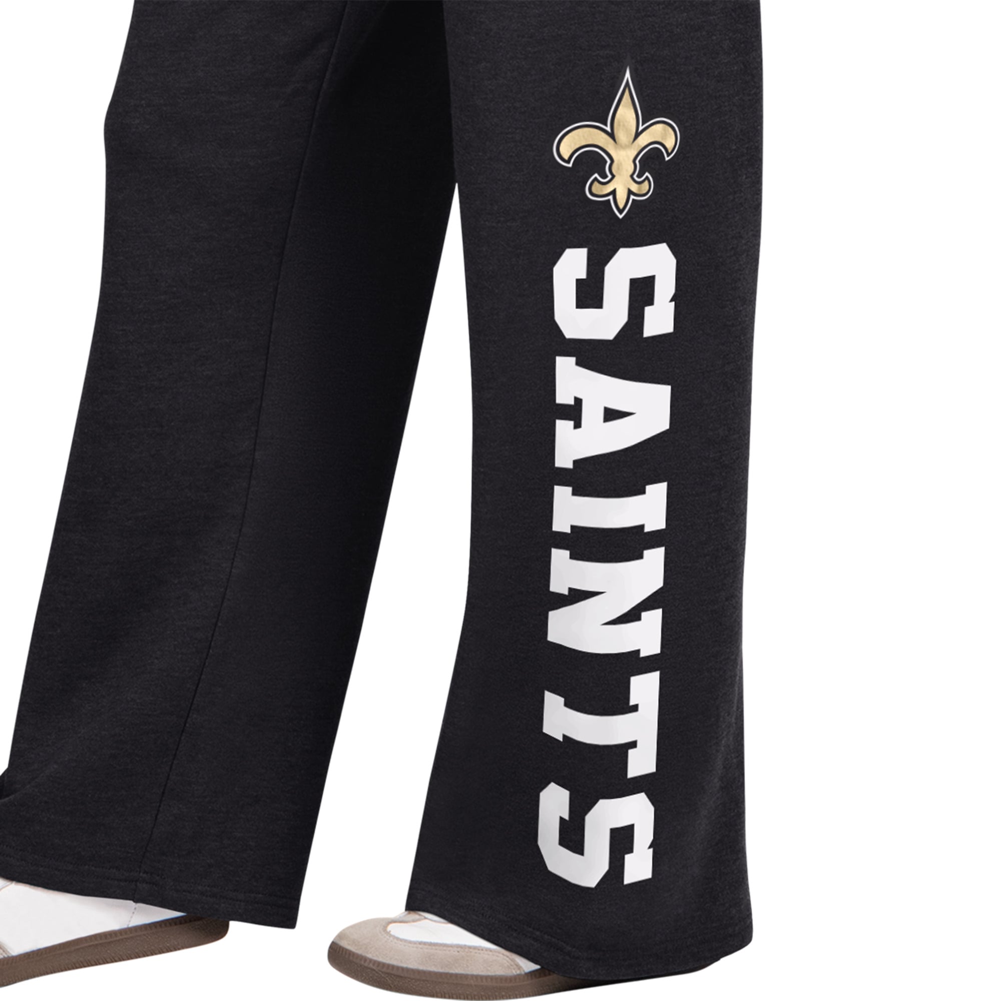 Women's Starter Black New Orleans Saints Field Wide Leg Sweatpants