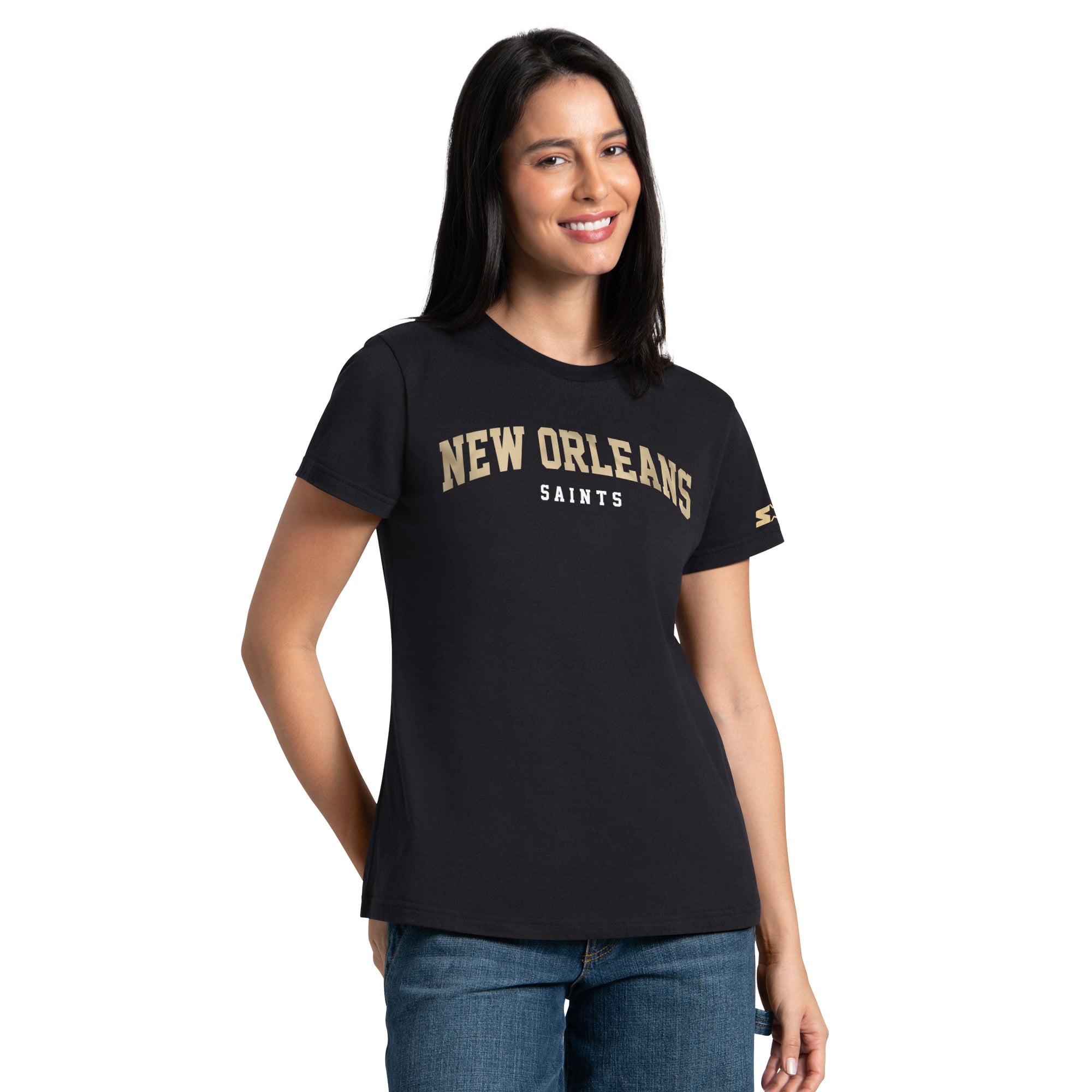 Pack de t-shirts Starter noir/or Vegas pour femmes des Saints la Nouvelle-Orléans