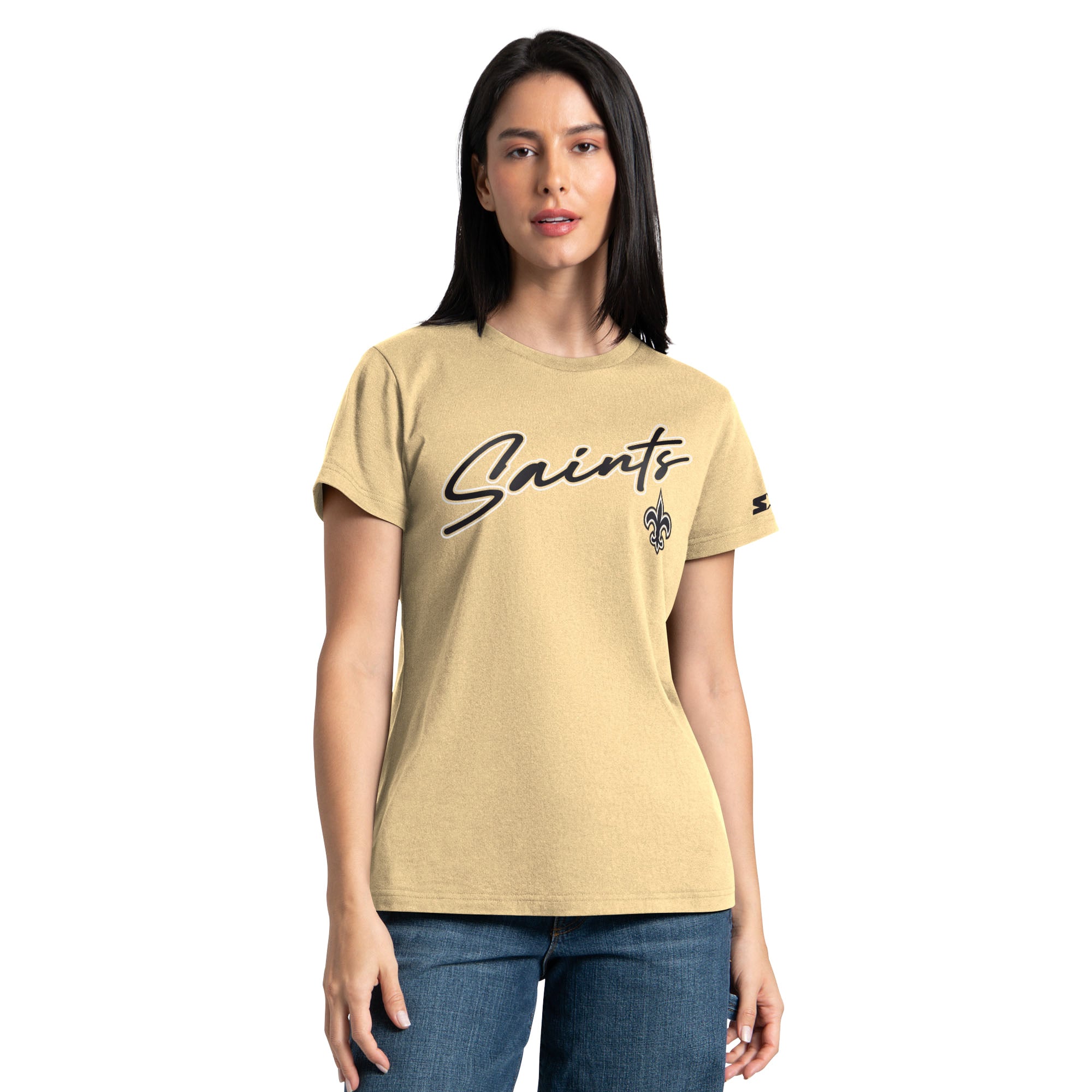 Pack de t-shirts Starter noir/or Vegas pour femmes des Saints la Nouvelle-Orléans