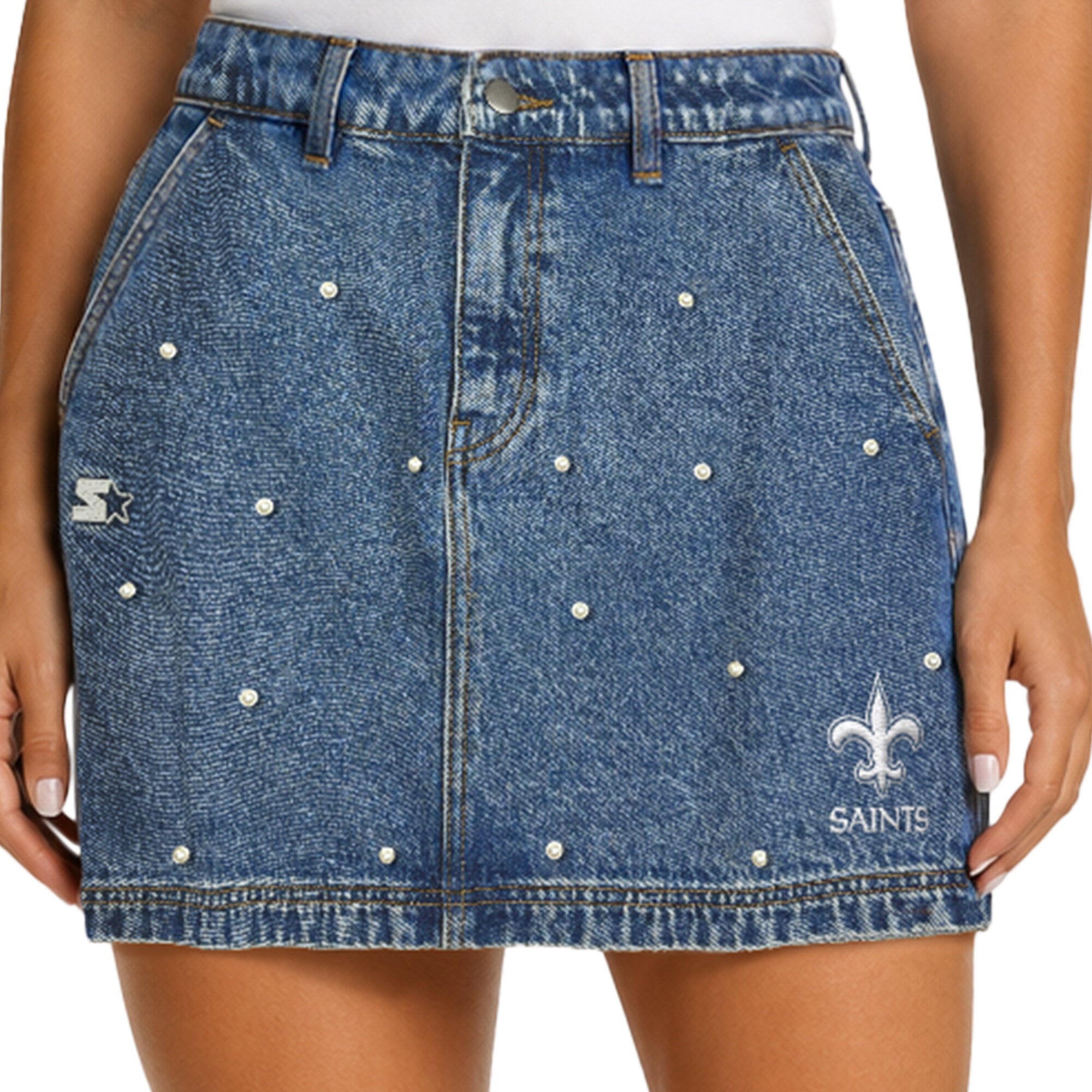 Women's Starter Denim New Orleans Saints Pearl Icon Skirt