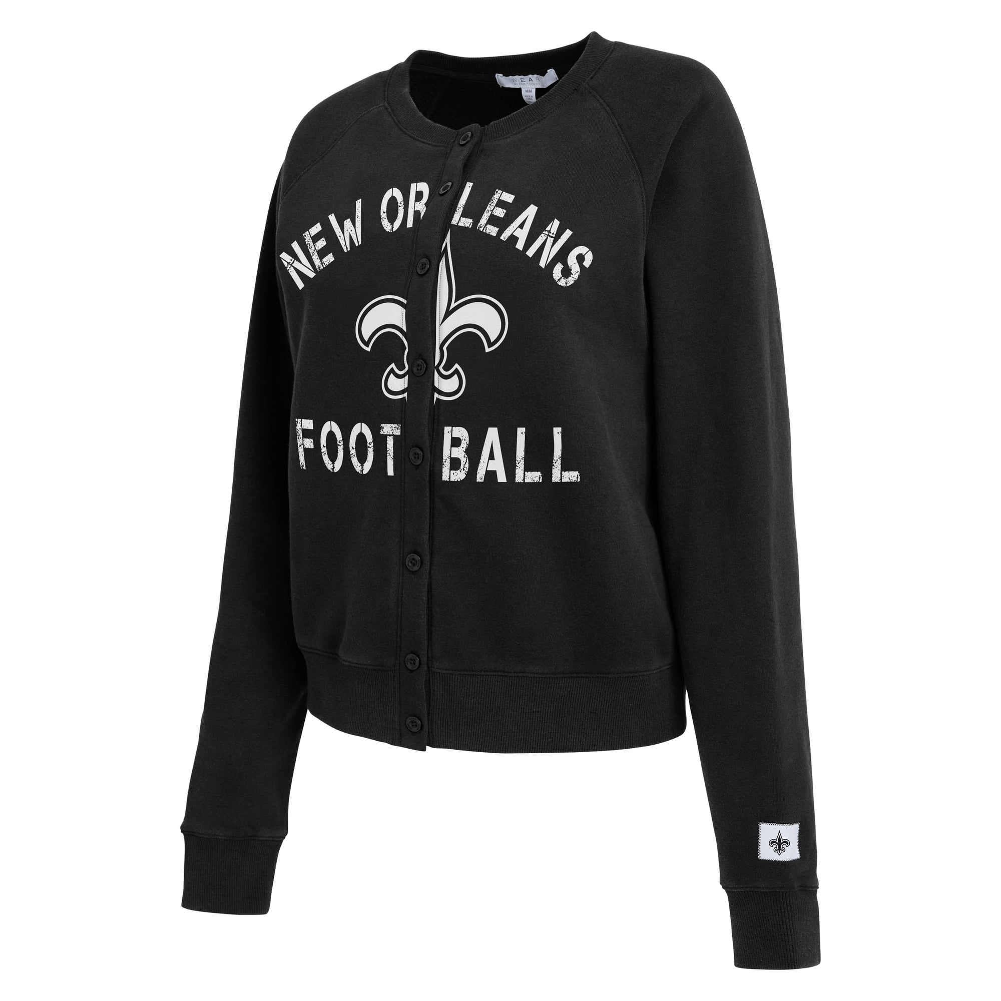 Gilet cardigan noir chiné New Orleans Saints pour femme de la marque WEAR by Erin Andrews