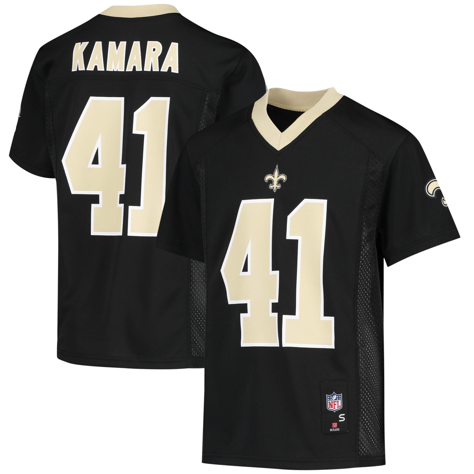 Youth Alvin Kamara Black New Orleans Saints Replica Jersey