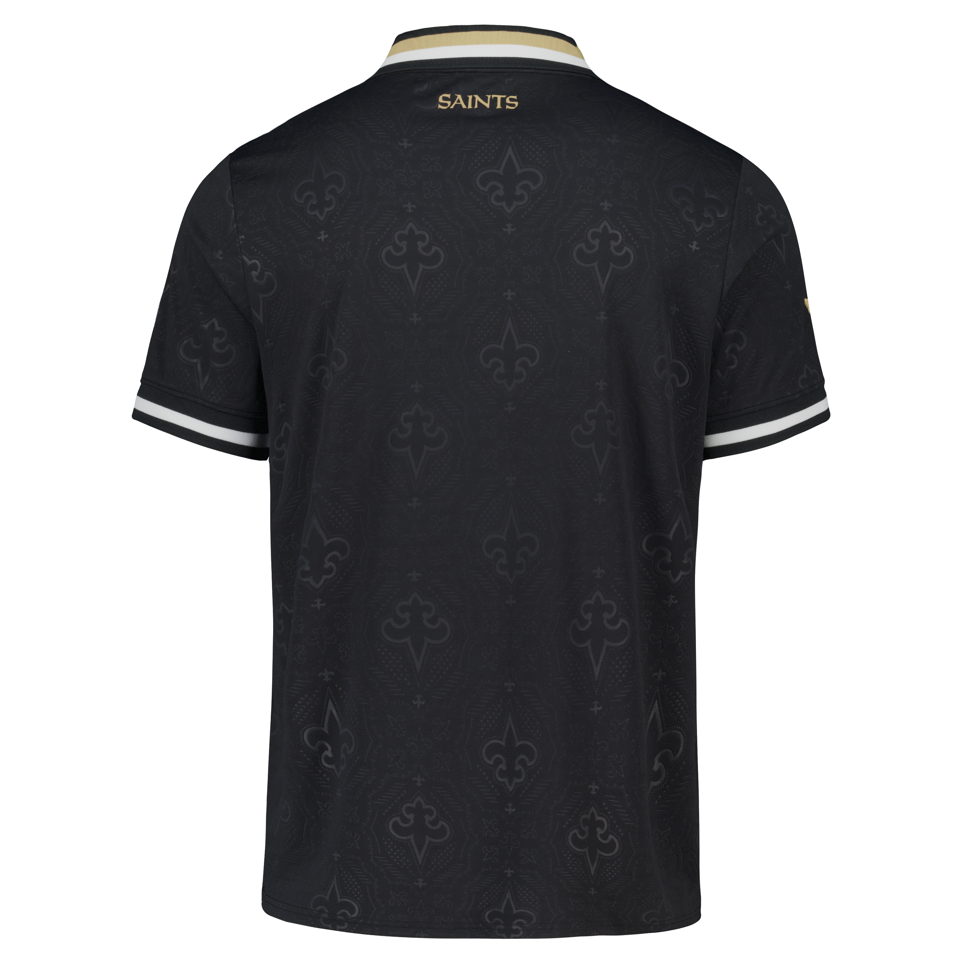 T-shirt de supporter Youth Fanatics noir New Orleans Saints à col en football.