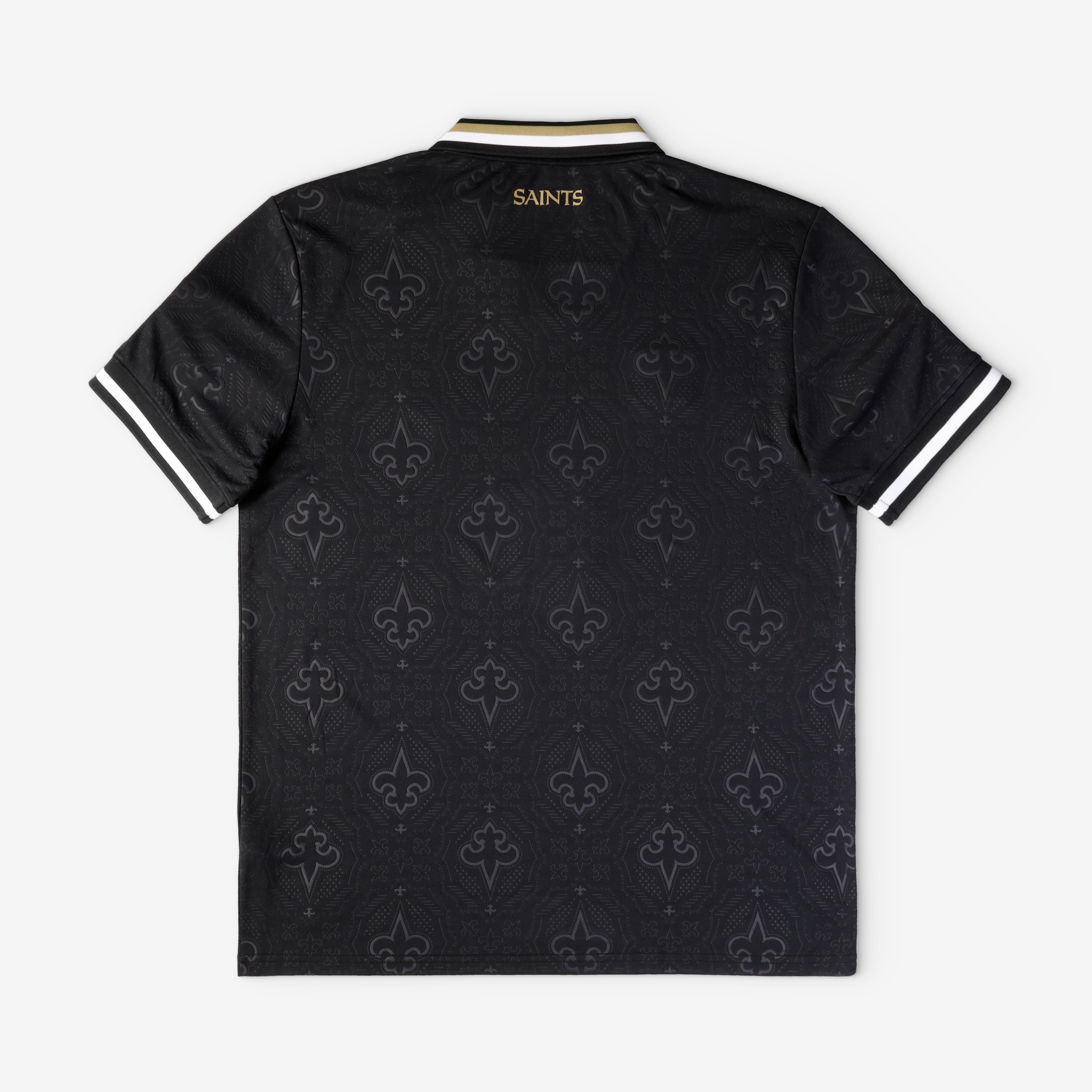 T-shirt de supporter Youth Fanatics noir New Orleans Saints à col en football.