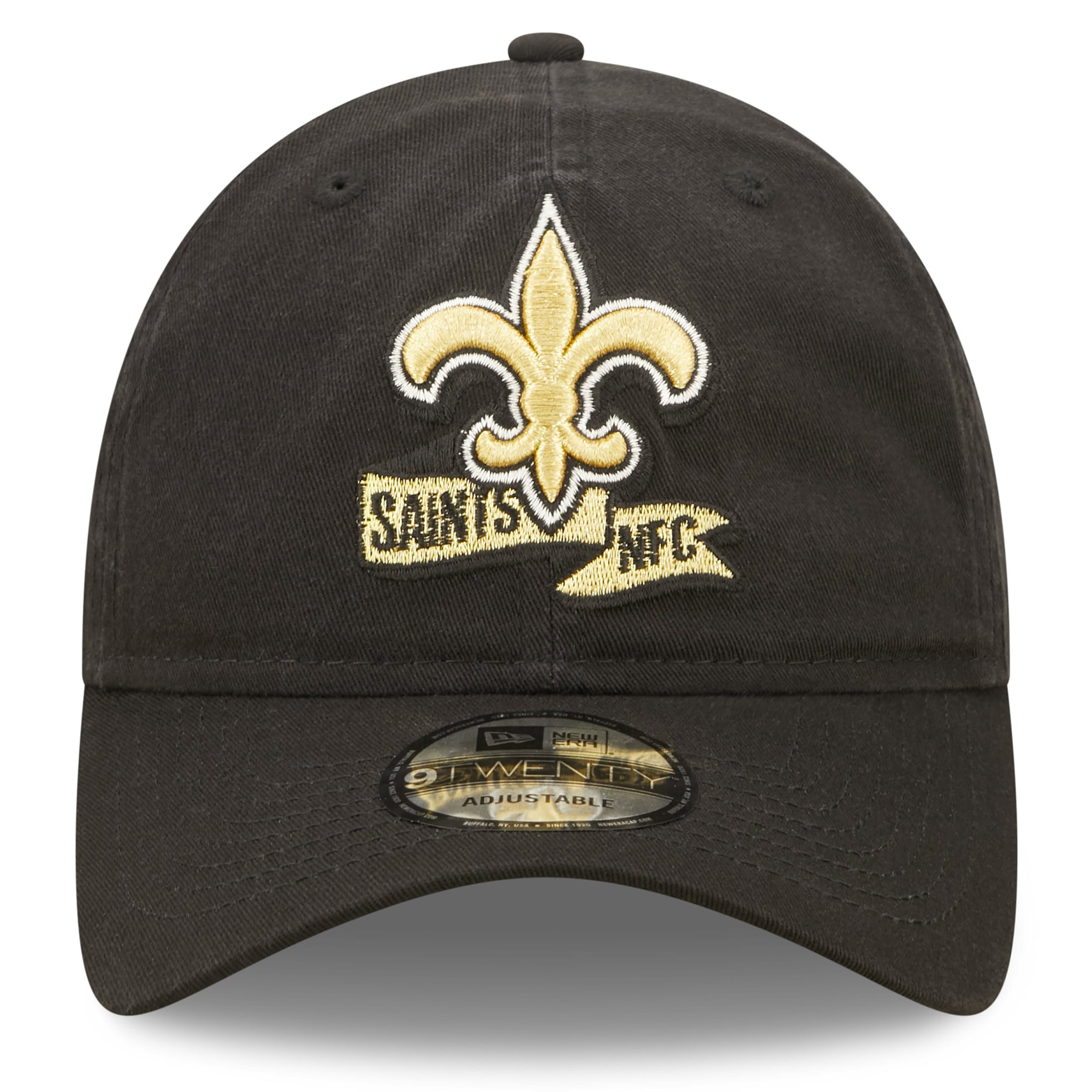 Casquette ajustable New Era 9TWENTY noire pour jeunes, New Orleans Saints 2022.