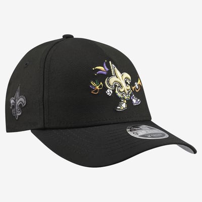 New Orleans Saints New Era Youth Cartoon 9FORTY A-Frame Adjustable Hat - Black
