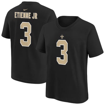 Travis Etienne Jr New Orleans Saints Nike Youth Name & Number T-Shirt - Black