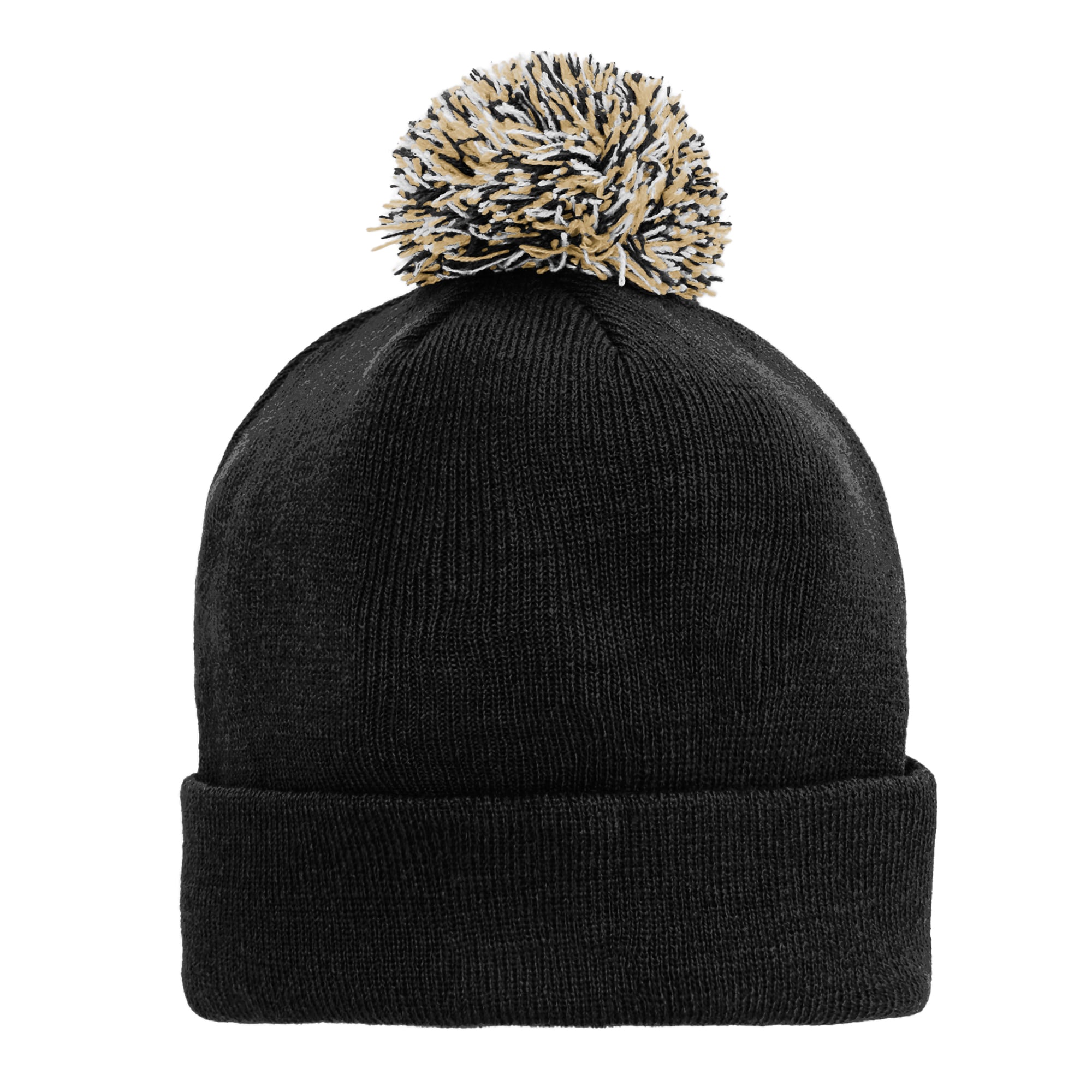 Bonnet tricoté noir à revers avec pompon, modèle New Orleans Saints, pour enfant (Outerstuff).