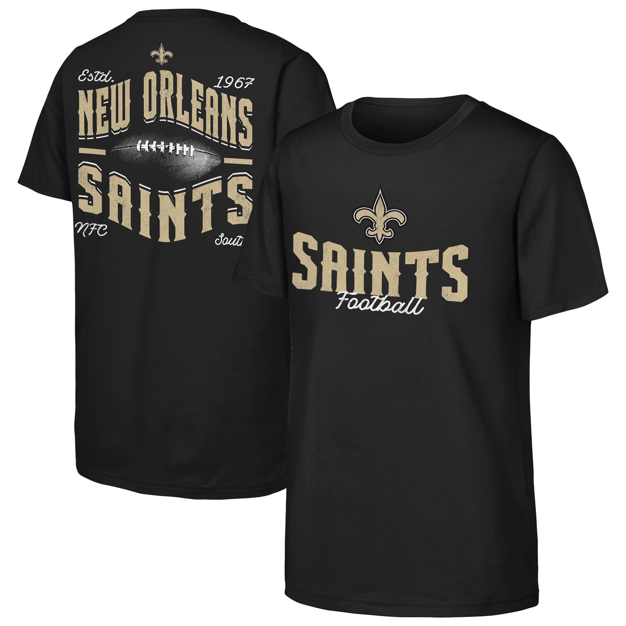 Youth Outerstuff  Black New Orleans Saints Top Pick T-Shirt