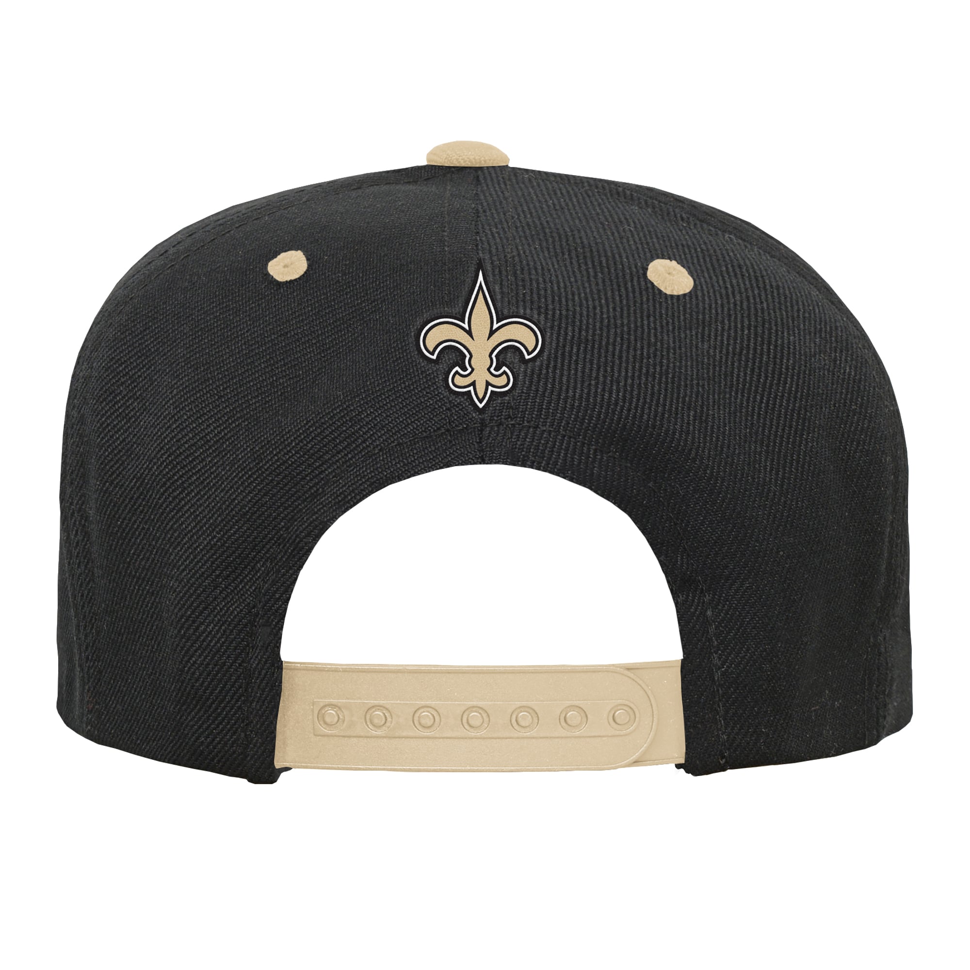 Casquette snapback noire et or des Saints de la Nouvelle-Orléans pour jeunes de la marque Outerstuff