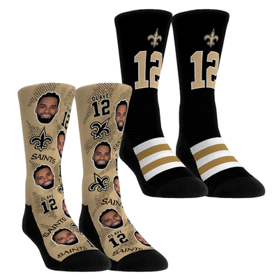Chris Olave New Orleans Saints Rock Em Youth Player Football Guy Two-Pack Crew Sock Set