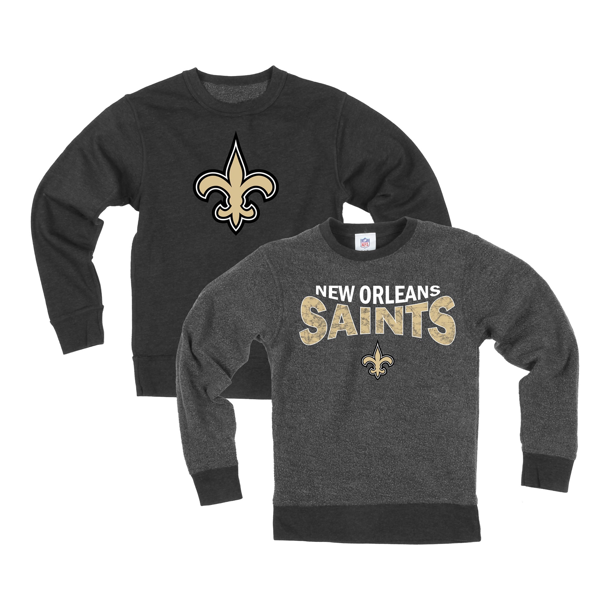 Sweat-shirt réversible en polaire noir Wes & Willy pour jeunes, aux couleurs des Saints de la Nouvelle-Orléans