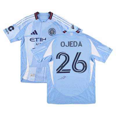 Agustín Ojeda New York City FC Autographed Fanatics Authentic Match-Used #26 Sky Blue Jersey from the 2025 MLS Season - Size S
