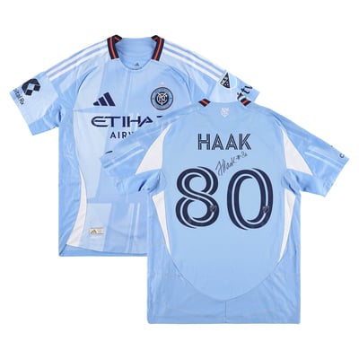 Justin Haak New York City FC Autographed Fanatics Authentic Match-Used #80 Sky Blue Jersey from the 2025 MLS Season - Size M