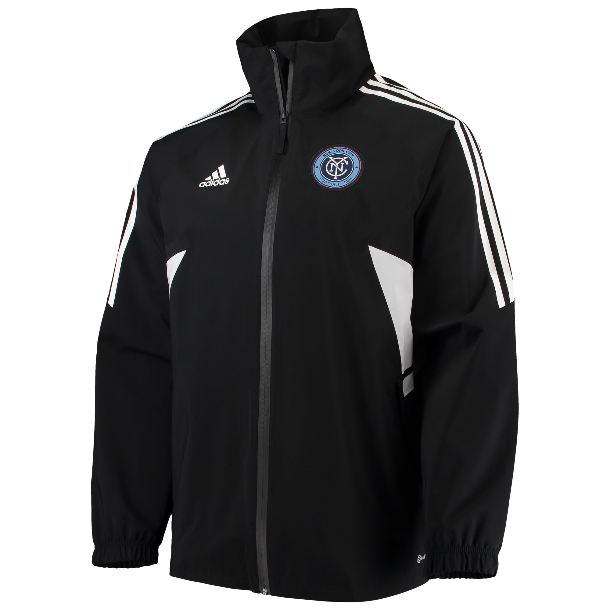 Men's adidas Black New York City FC Full-Zip Hoodie Rain Jacket