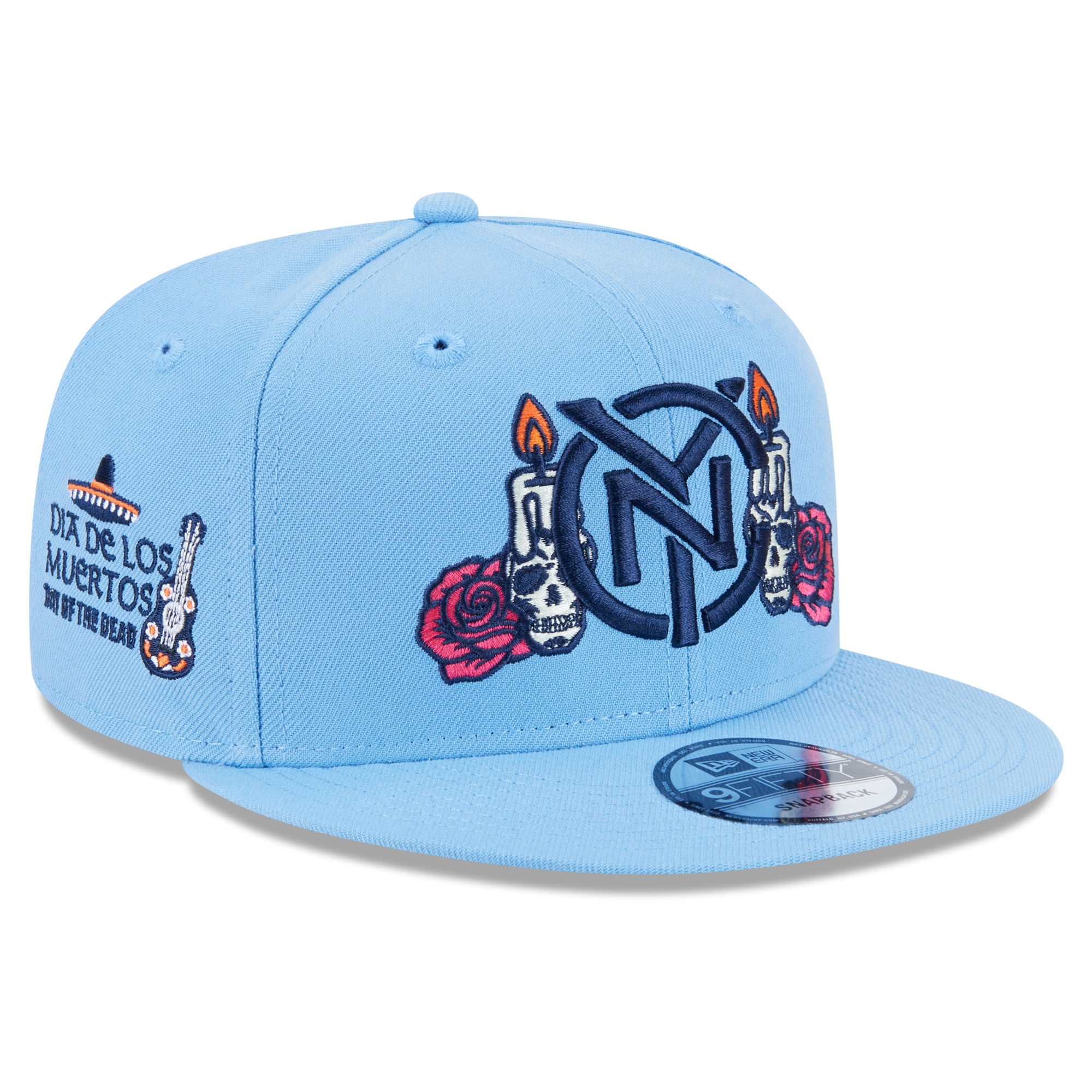 Men's New York City FC New Era Sky Blue Day of the Dead 9FIFTY Snapback Hat