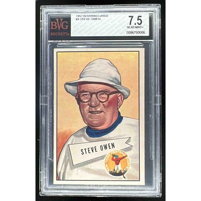 1952 Bowman Large #4 Steve Owen BGS 7.5