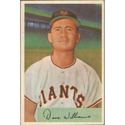 1954 Bowman #9 Dave Williams