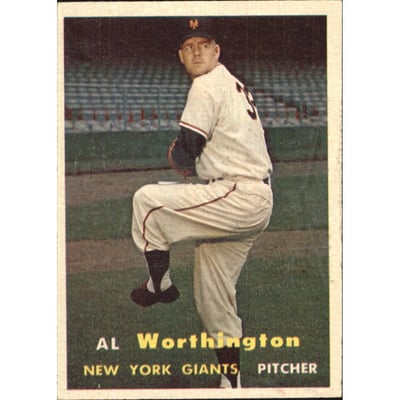 1957 Topps #39 Al Worthington RC