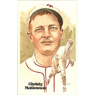 1980-02 Perez-Steele Hall of Fame Postcards #3 Christy Mathewson
