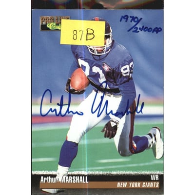 1995 Pro Line Autographs #87B Arthur Marshall/2400AP