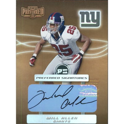 2001 Playoff Preferred Signatures Bronze #102 Will Allen