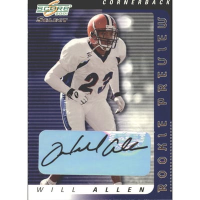2001 Select Rookie Preview Autographs #RP60 Will Allen/750