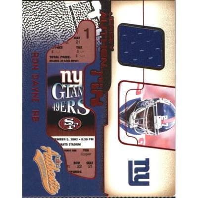 2002 Fleer Authentix Jersey Authentix Ripped #JARD Ron Dayne
